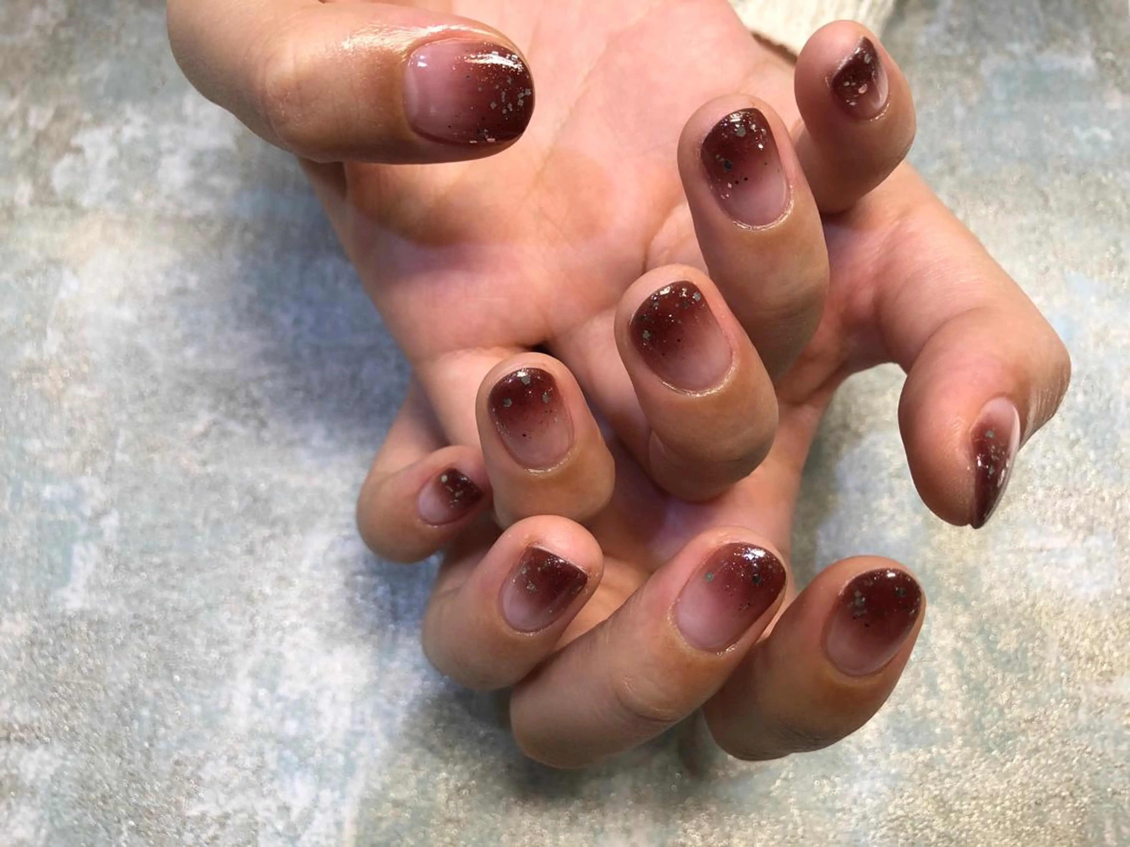 ネイル ブラウン グラデーション ラメ(グリッター) ハンドネイル fairy 村居 愛香のネイルデザイン