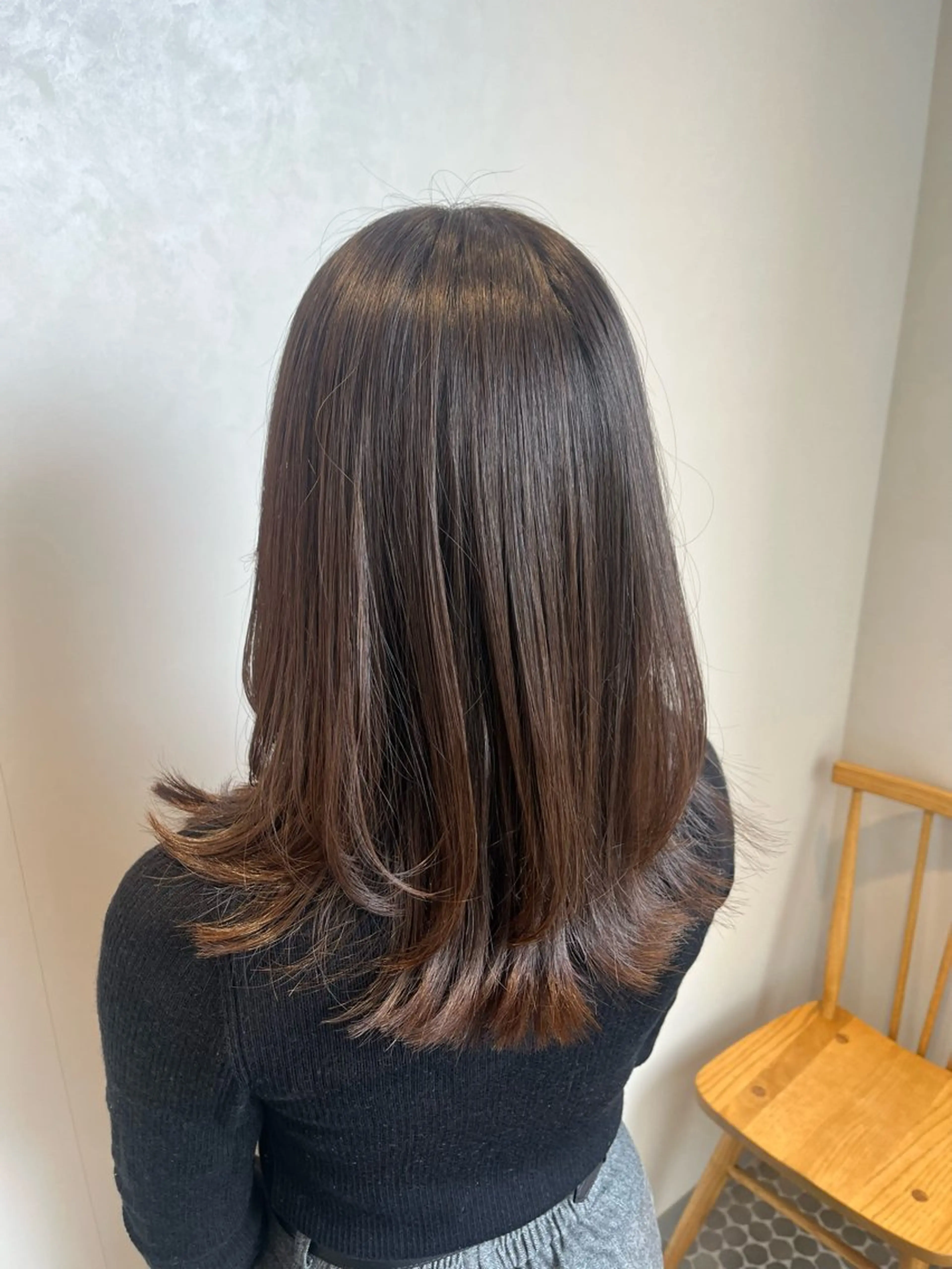 セミロング くびれヘア レイヤーカット カット トリートメント SALOWIN大宮crest所属・大宮レイヤーカット× 透明感カラー　rioのヘアスタイル