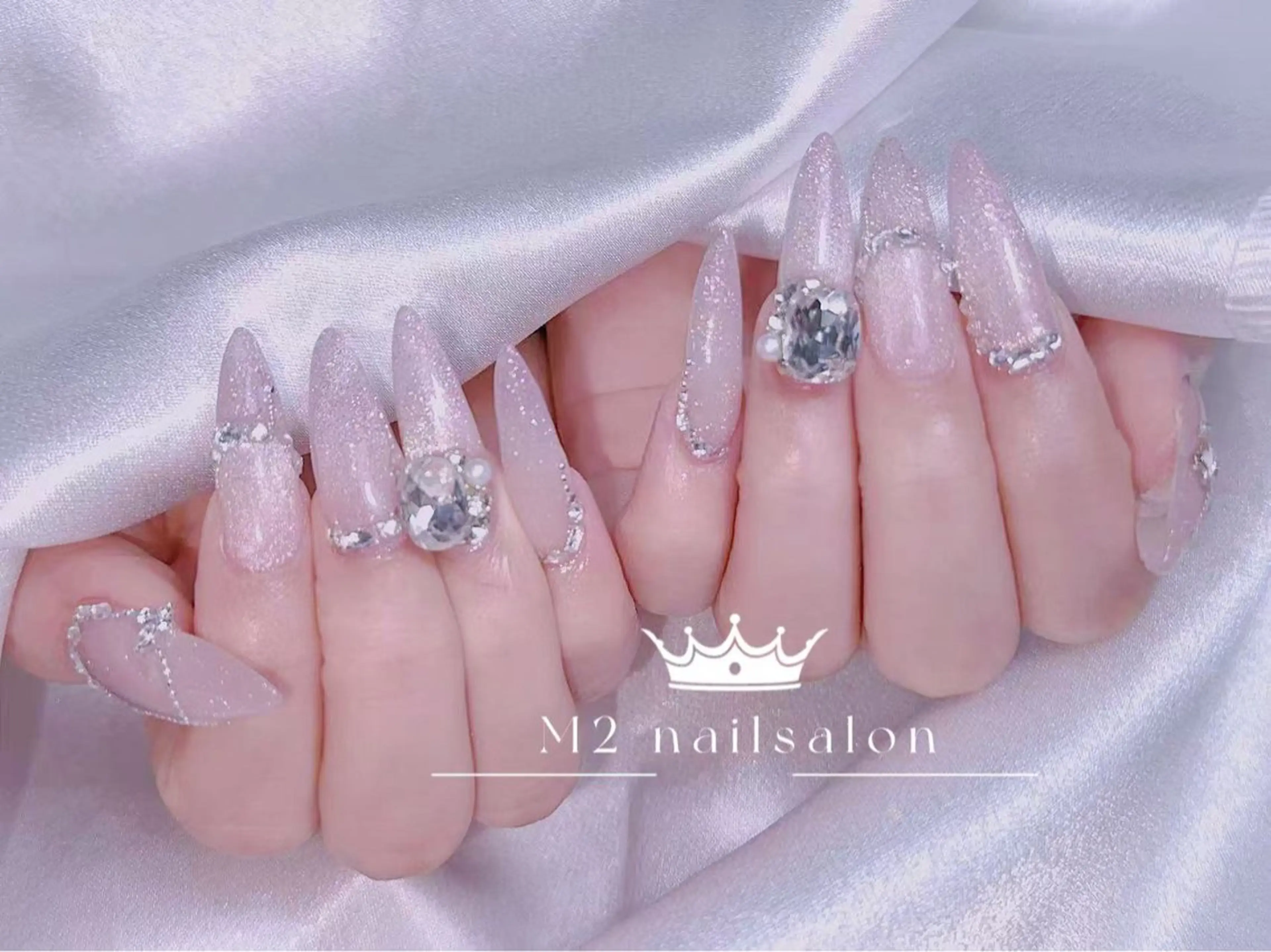 ネイル 成人式 ジェルネイル マグネットネイル パラジェル ワンホンネイル ハンドネイル M2 せいのネイルデザイン