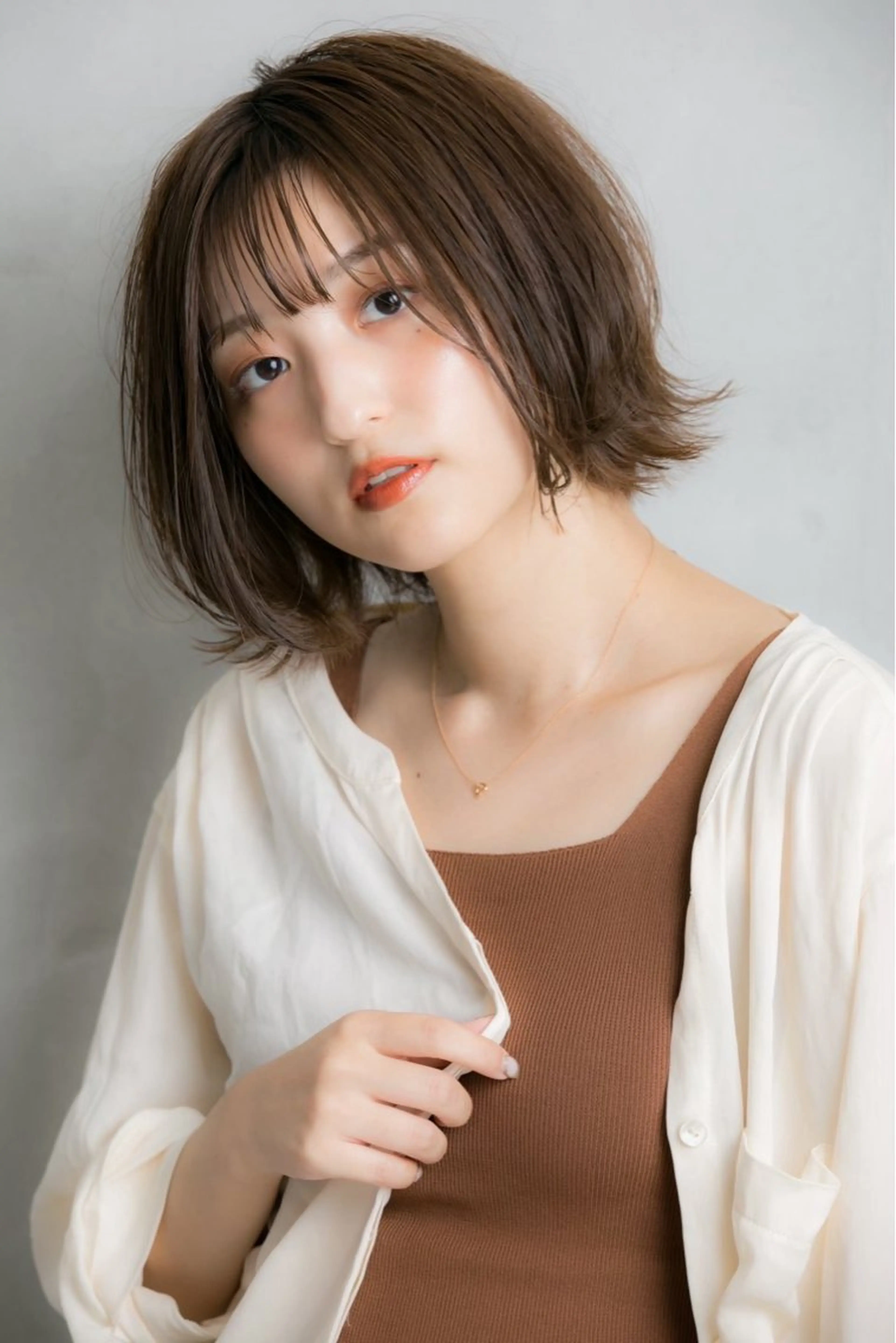 ショート カラー 透明感カラー ボブ 小顔カット 巻けるケア縮毛矯正✨ ケアカラー✨山下のヘアスタイル