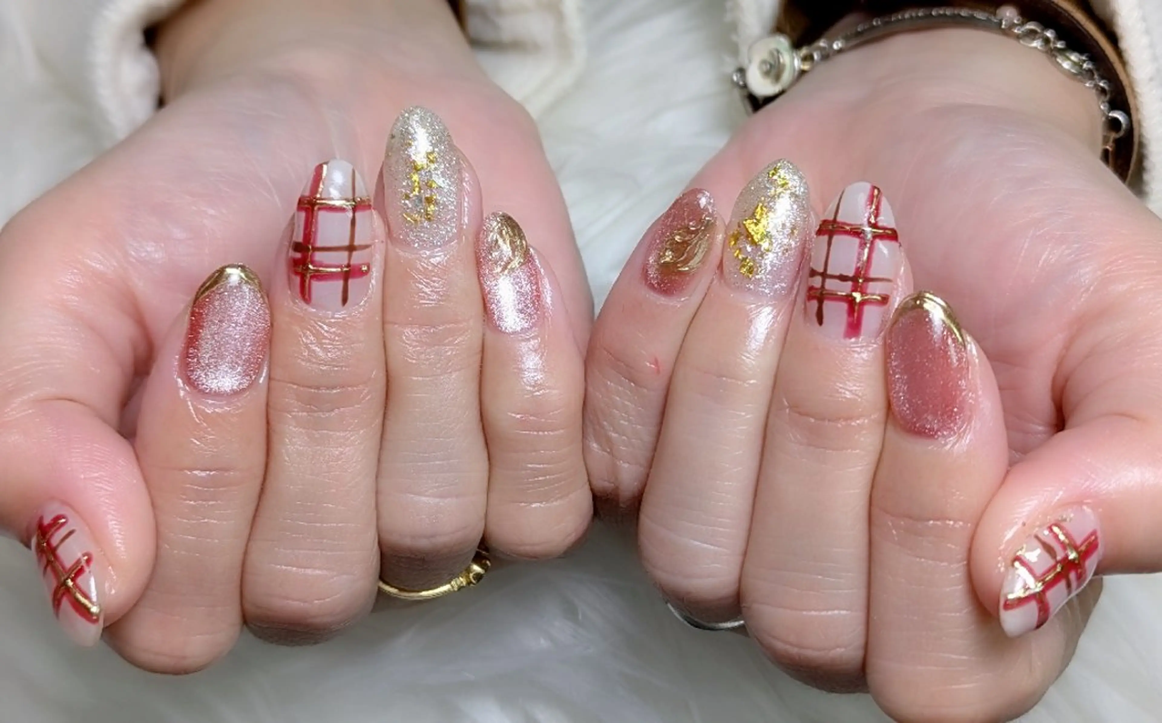 ネイル 冬ネイル クリスマス ハンドネイル m&pPrivate nailsalonのネイルデザイン