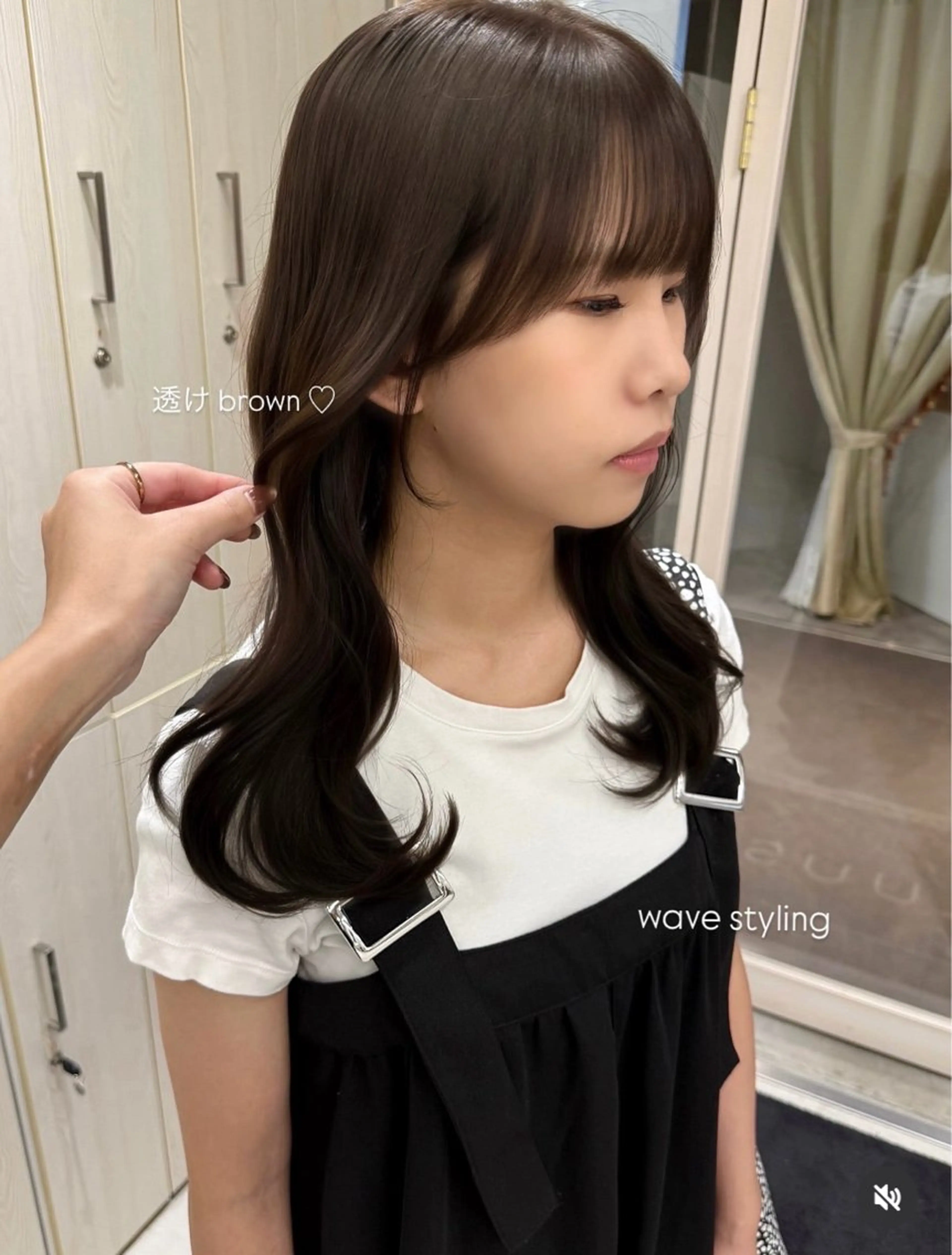 セミロング カラー 顔周りカット カット ヘアカラー トリートメント ヘッドスパ むく。/顔周り 前髪/髪質改善のヘアスタイル