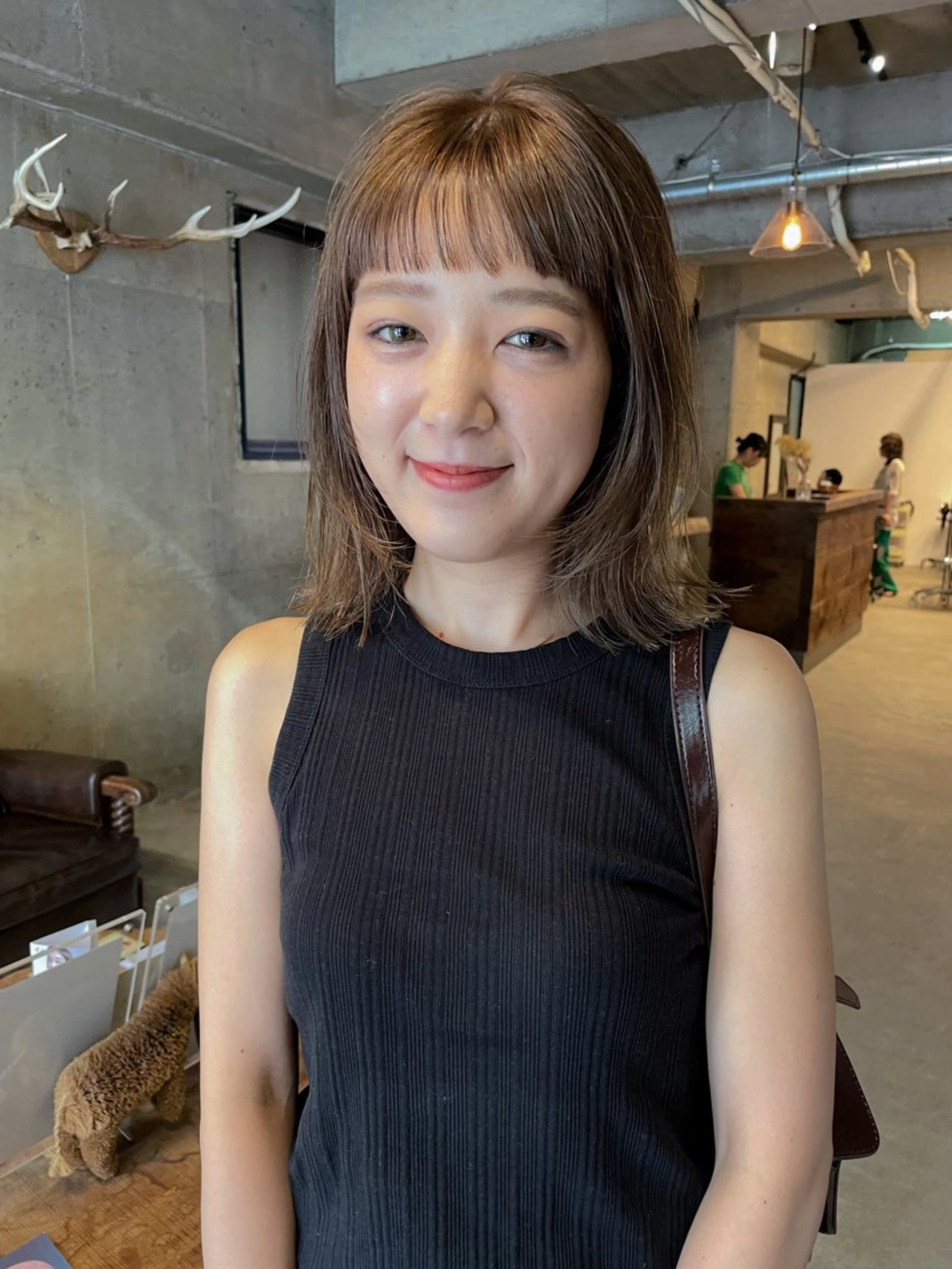 ミディアム カラー パーマ/レイヤー 岩山丈一郎のヘアスタイル