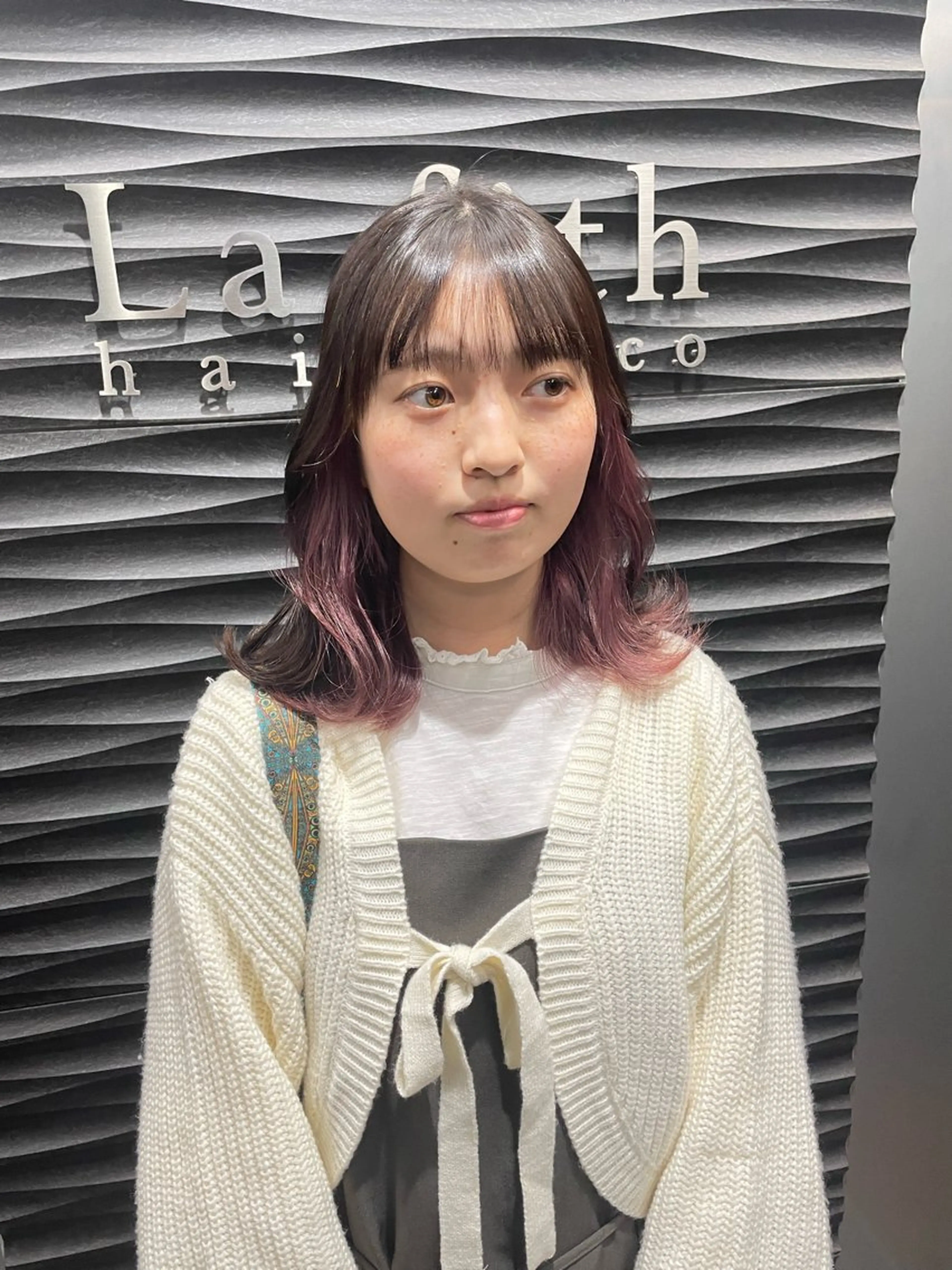 ミディアム ヘアカラー カラーブリーチ特化 石原勇希のヘアスタイル