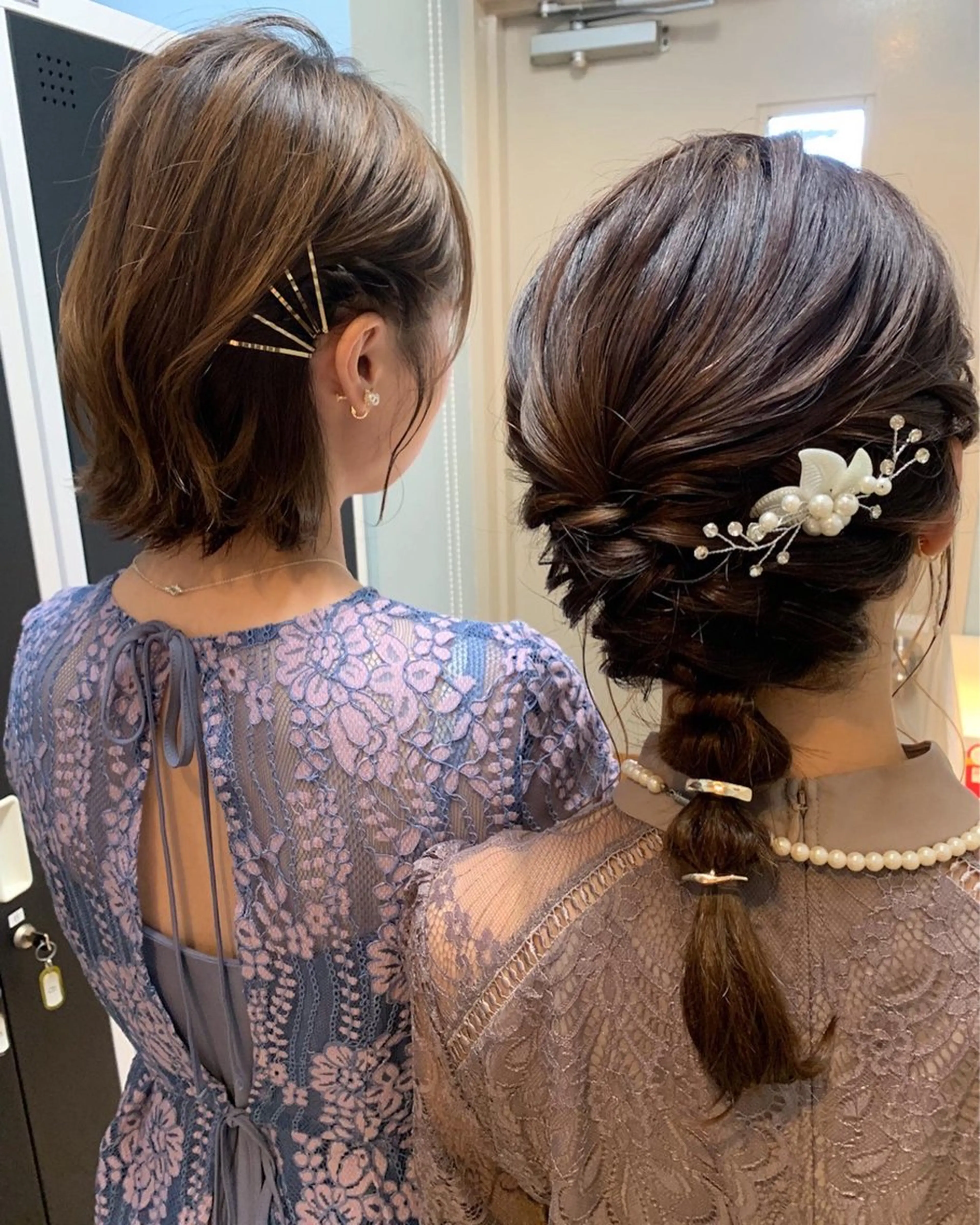 セミロング ヘアアレンジ 結婚式・ブライダル KINGKONG BARBERSHOP by  ALVAREZ所属・takebuchi harukaのヘアスタイル