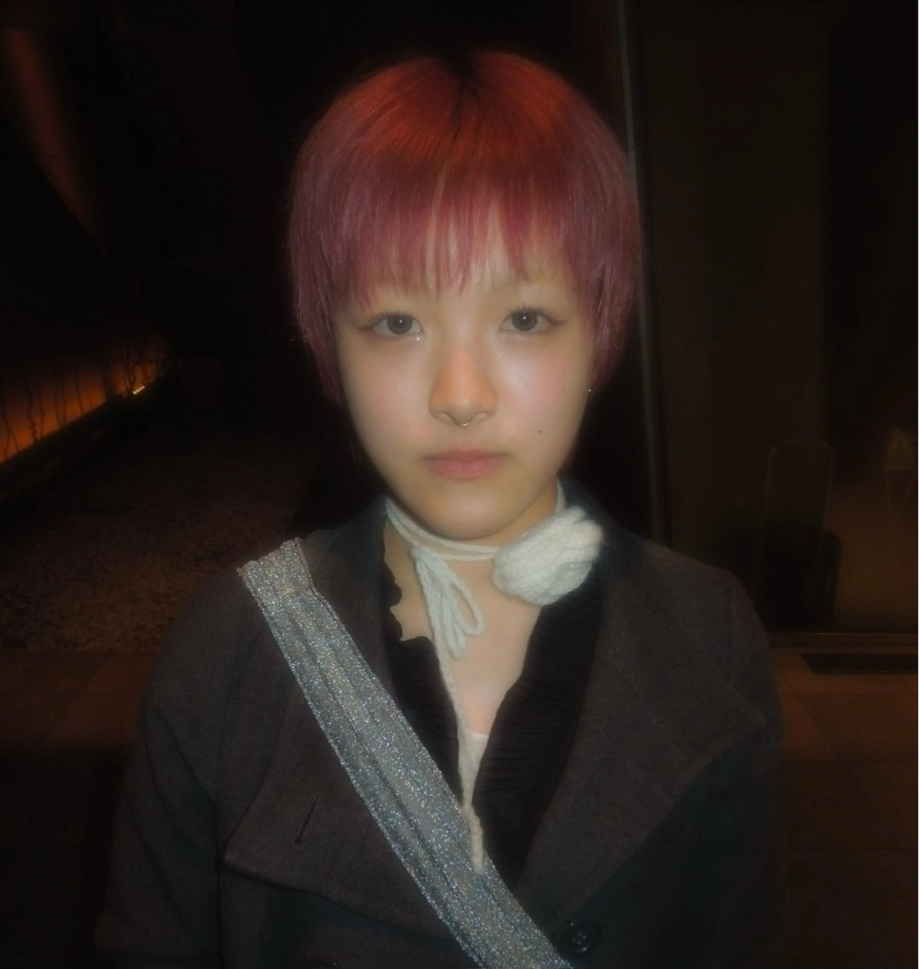 セミロング カラー ブリーチ ハイトーンカラー トリートメント タマキ/似合わせ カット/Wカラーのヘアスタイル