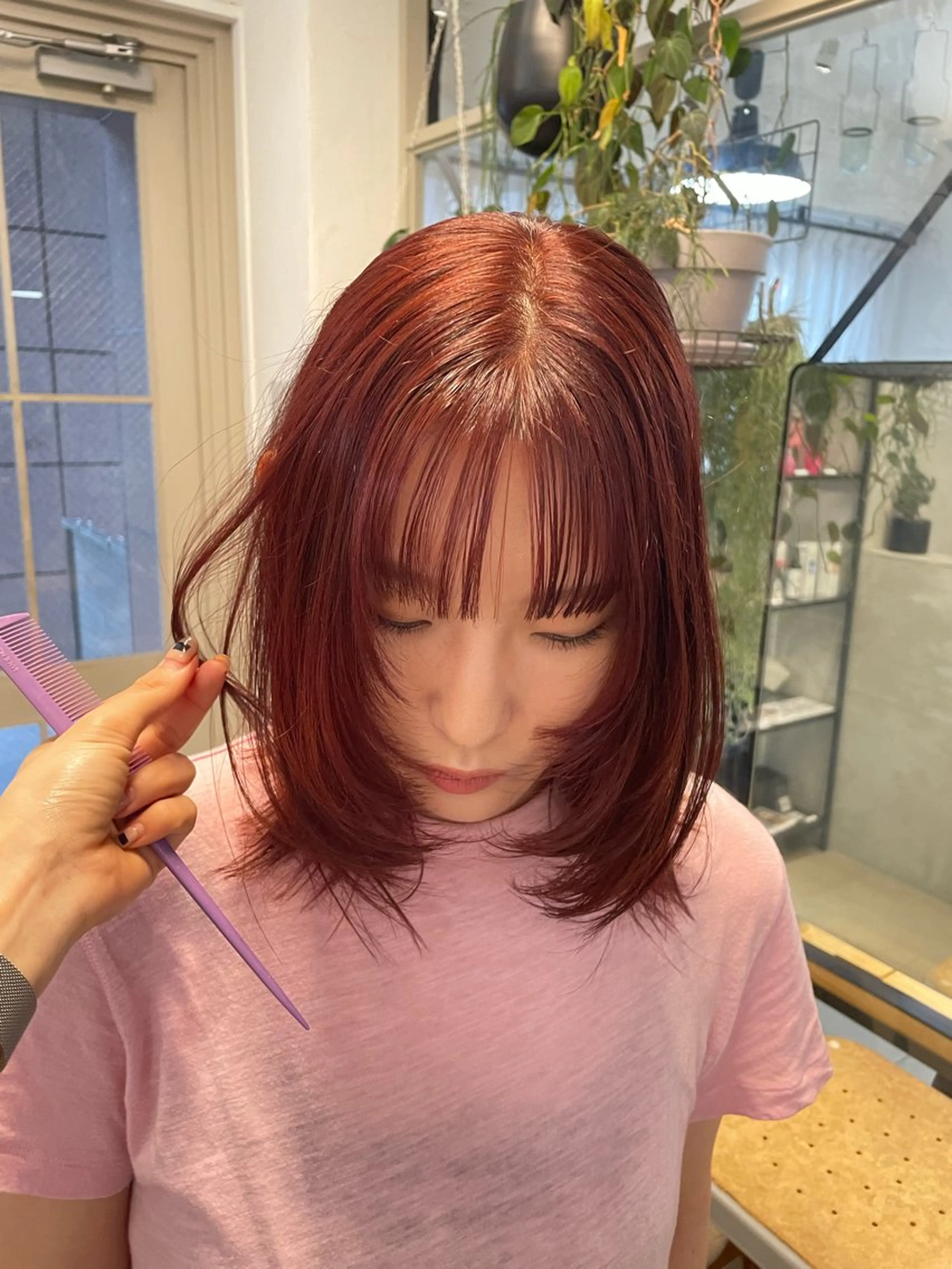 ミディアム カラー ミルクティー× グレージュMOMOのヘアスタイル