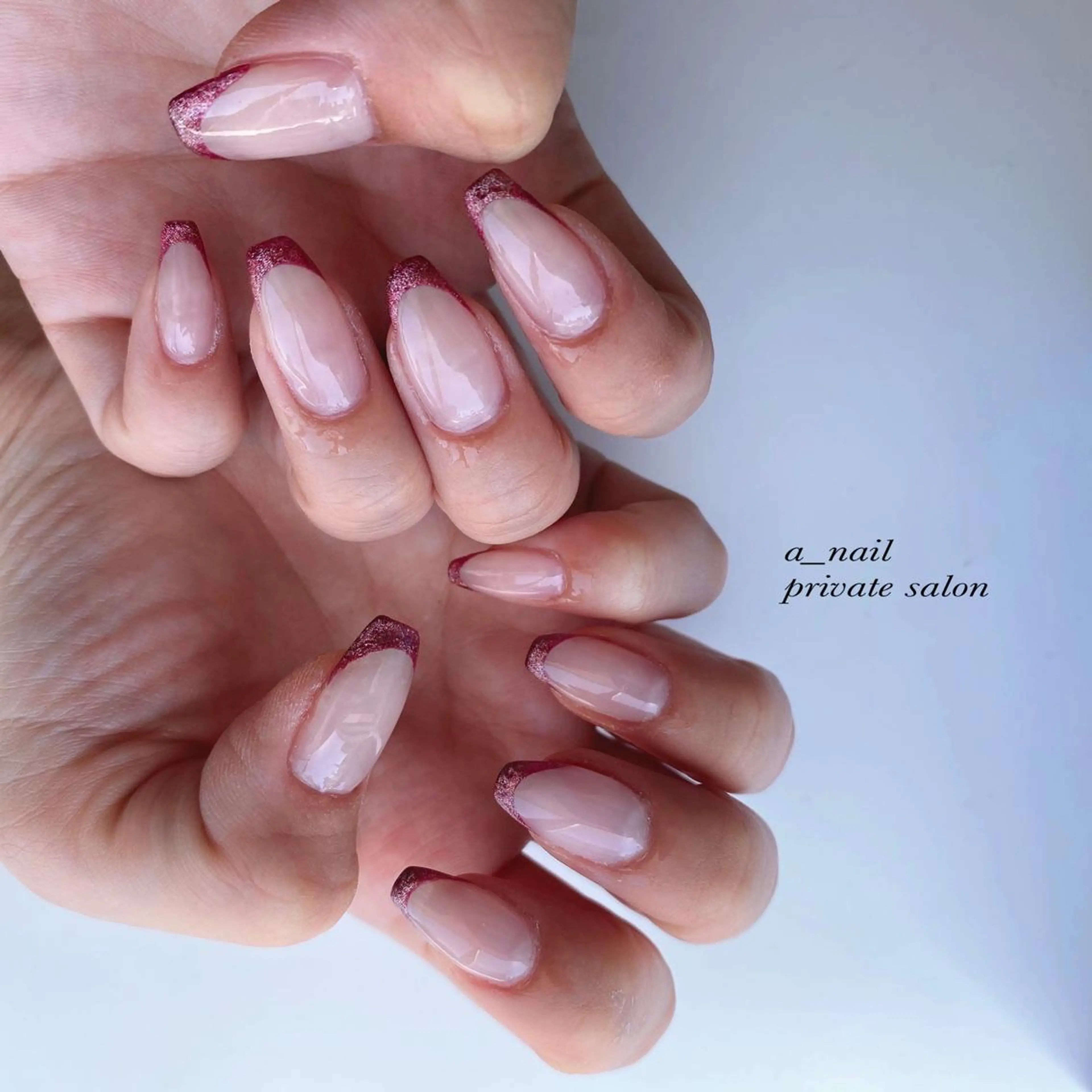 ネイル アニマル柄 フレンチネイル ジェルネイル 氷ネイル・うるうるネイル レース 菅 恵奈のネイルデザイン