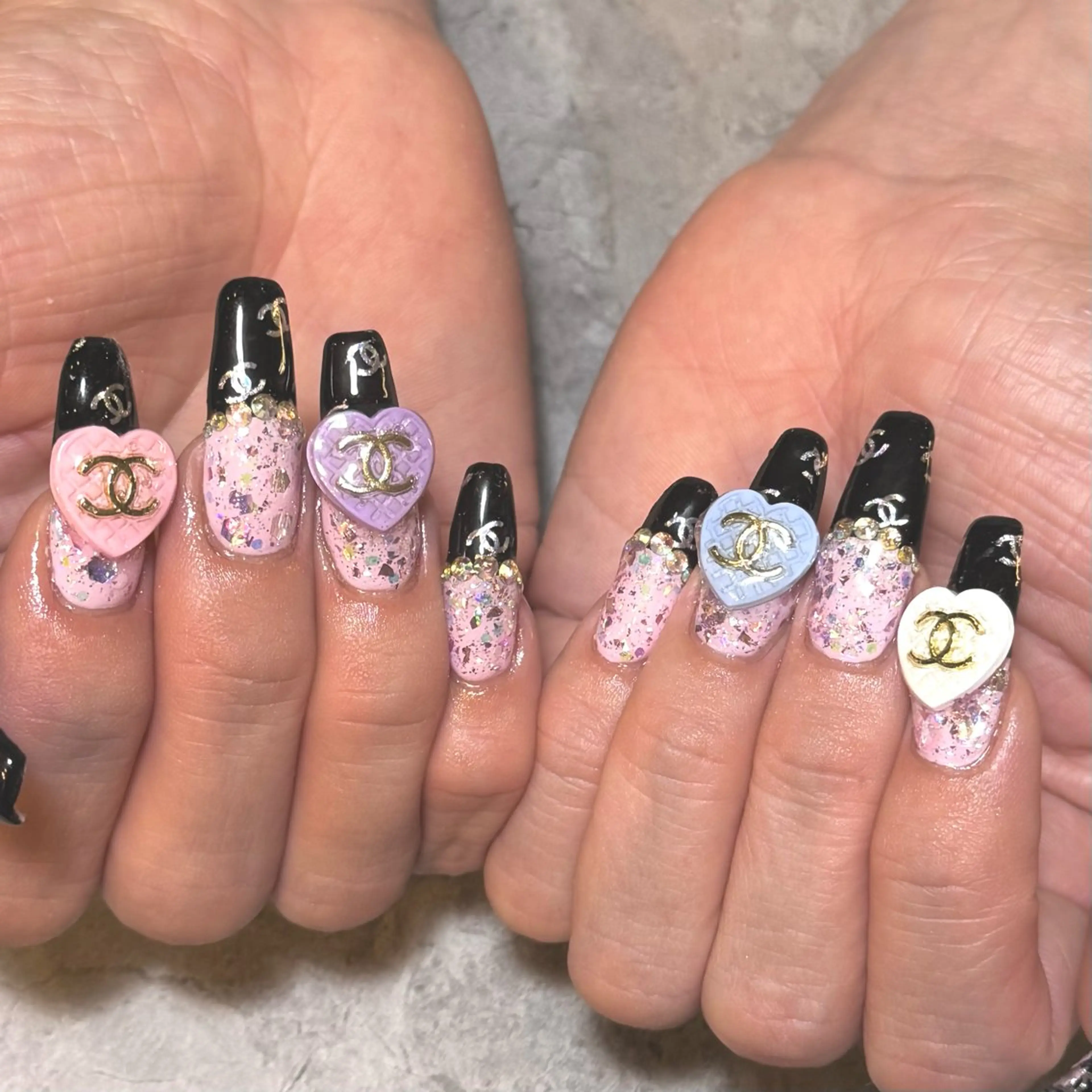 ネイル ハート キラキラネイル ハンドネイル Nail Salon Lillion【リリオン】所属・lillion karenのネイルデザイン