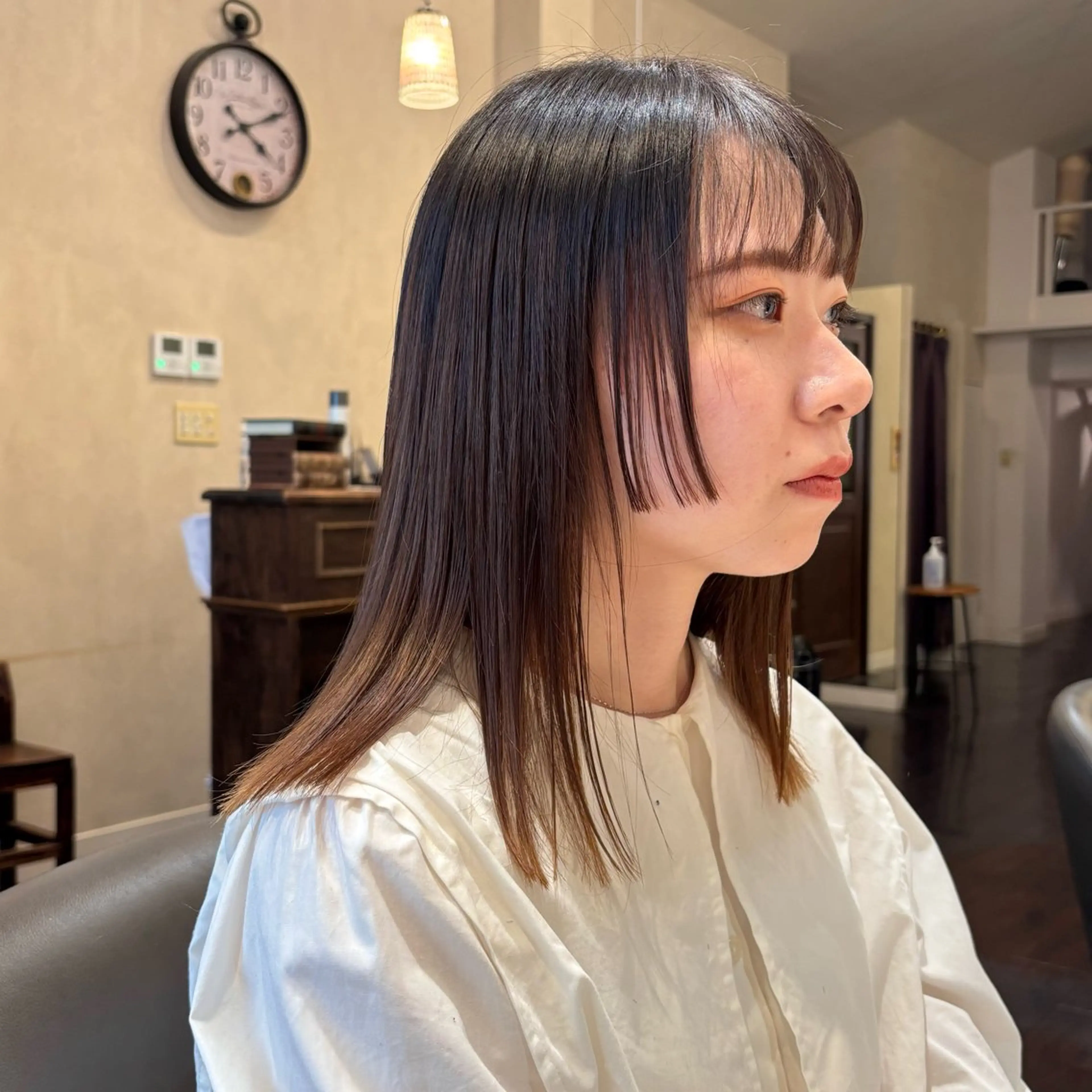 ロング カラー 姫カット カット ヘアカラー roost 優のヘアスタイル