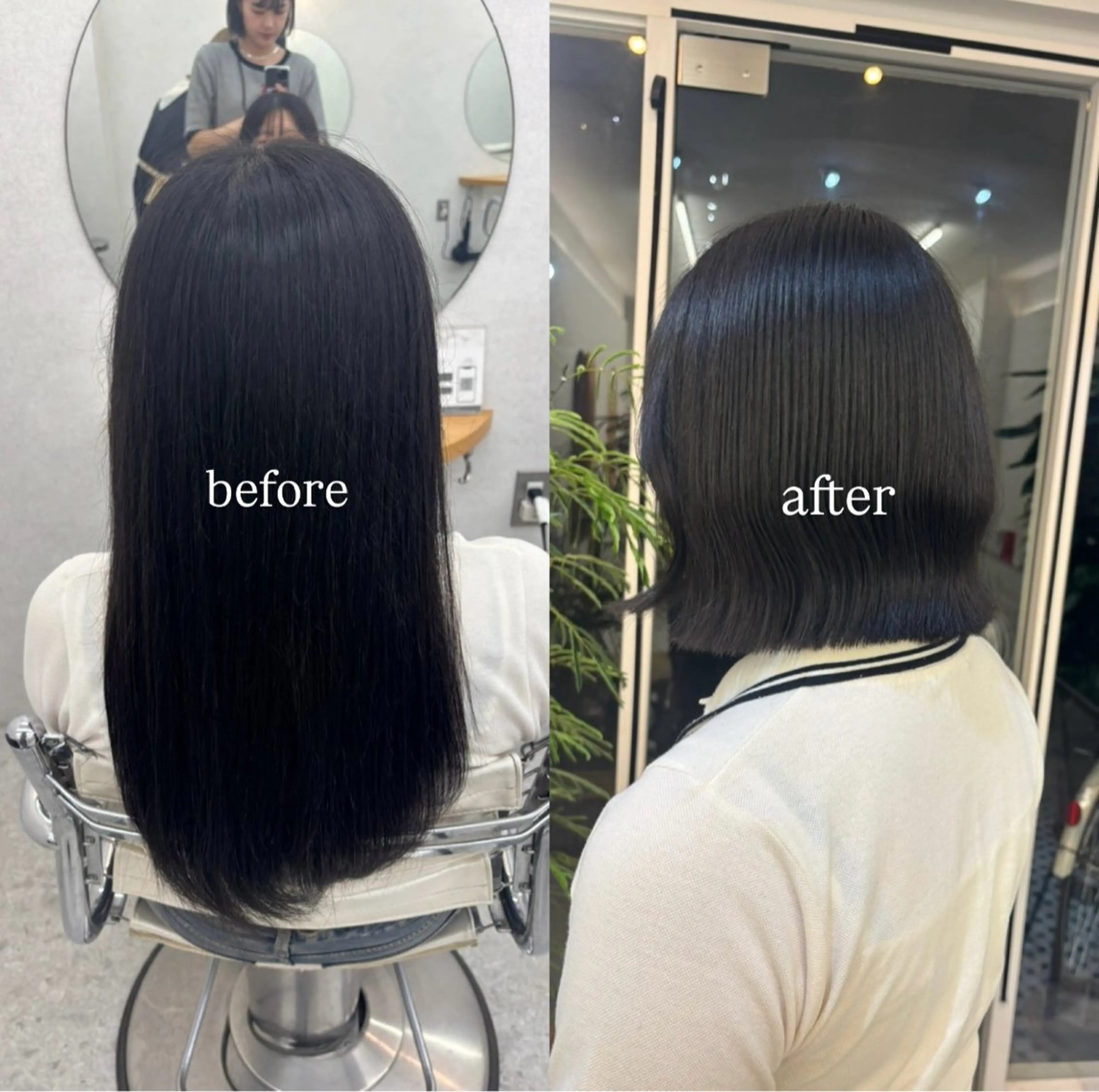 ショート カット リン🔔ボブ cut ベージュカラー🤎のヘアスタイル