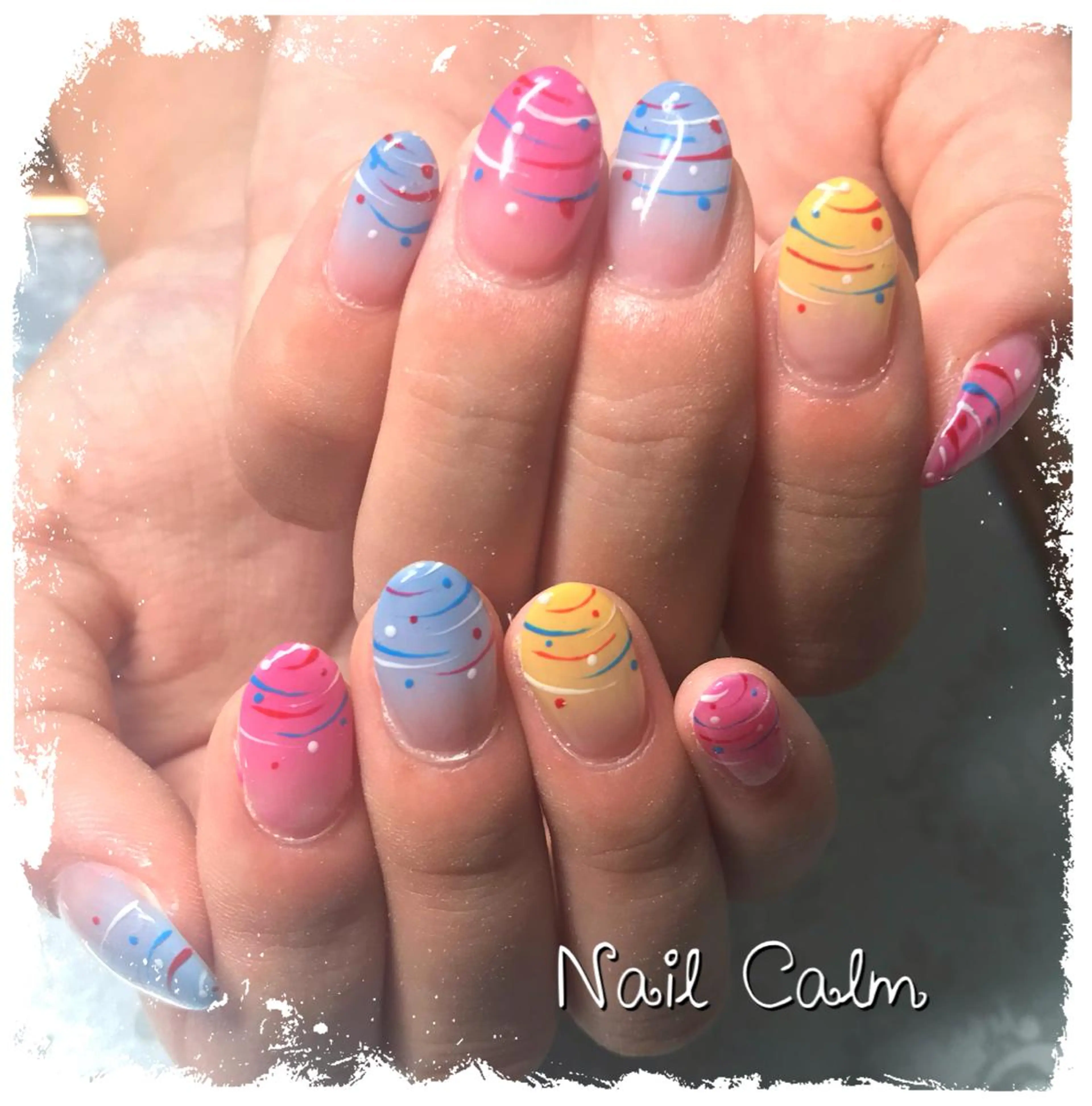 ネイル アートネイル ヨーヨーネイル ハンドネイル Nail Calm所属・プライベートサロン Calmのネイルデザイン