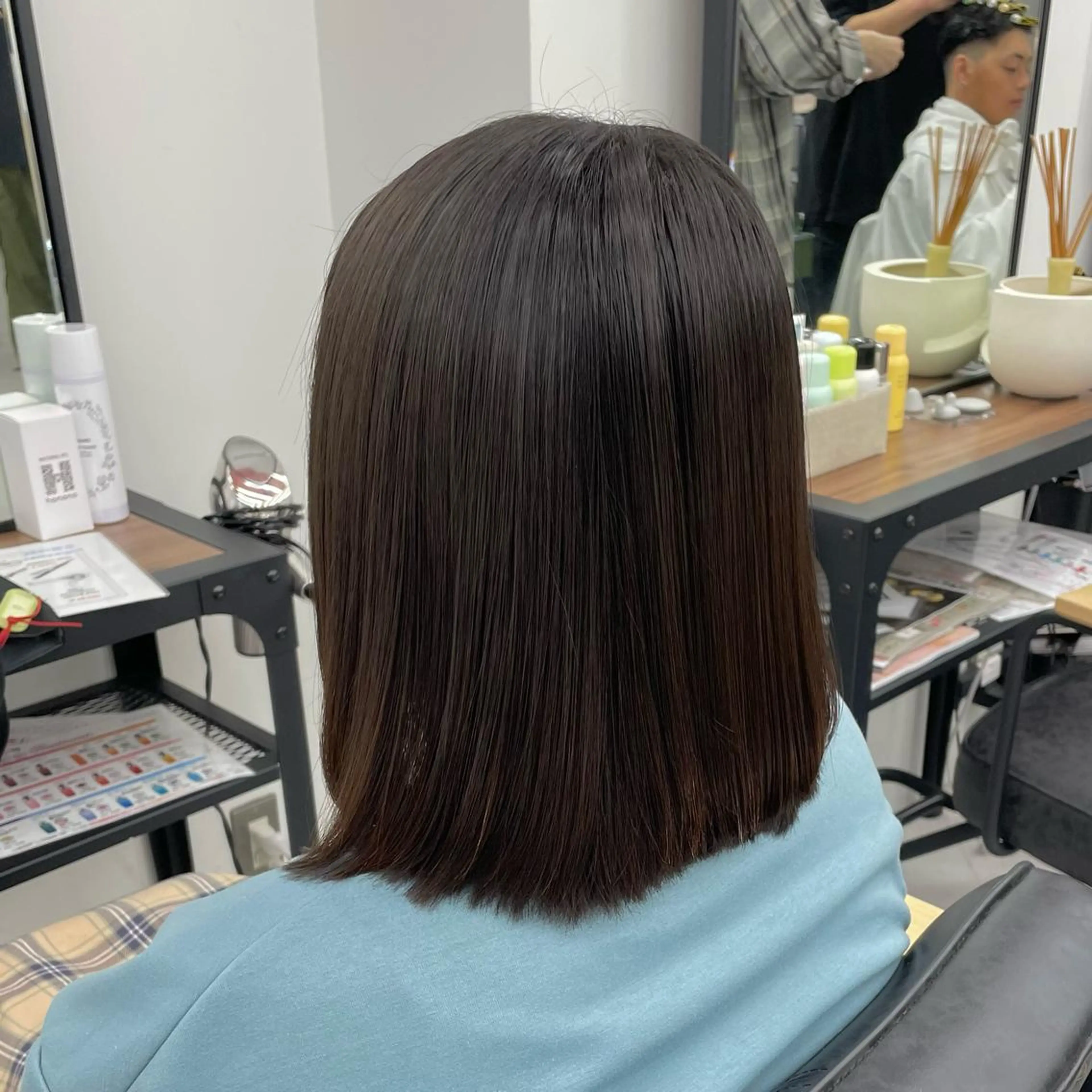 ミディアム カラー パーマ ヘアアレンジ メンズ キッズ ネイル マツエク・マツパ アイブロウ 髪質改善 トリートメント ブラウン mona/ ストレートスタイル✨のヘアスタイル