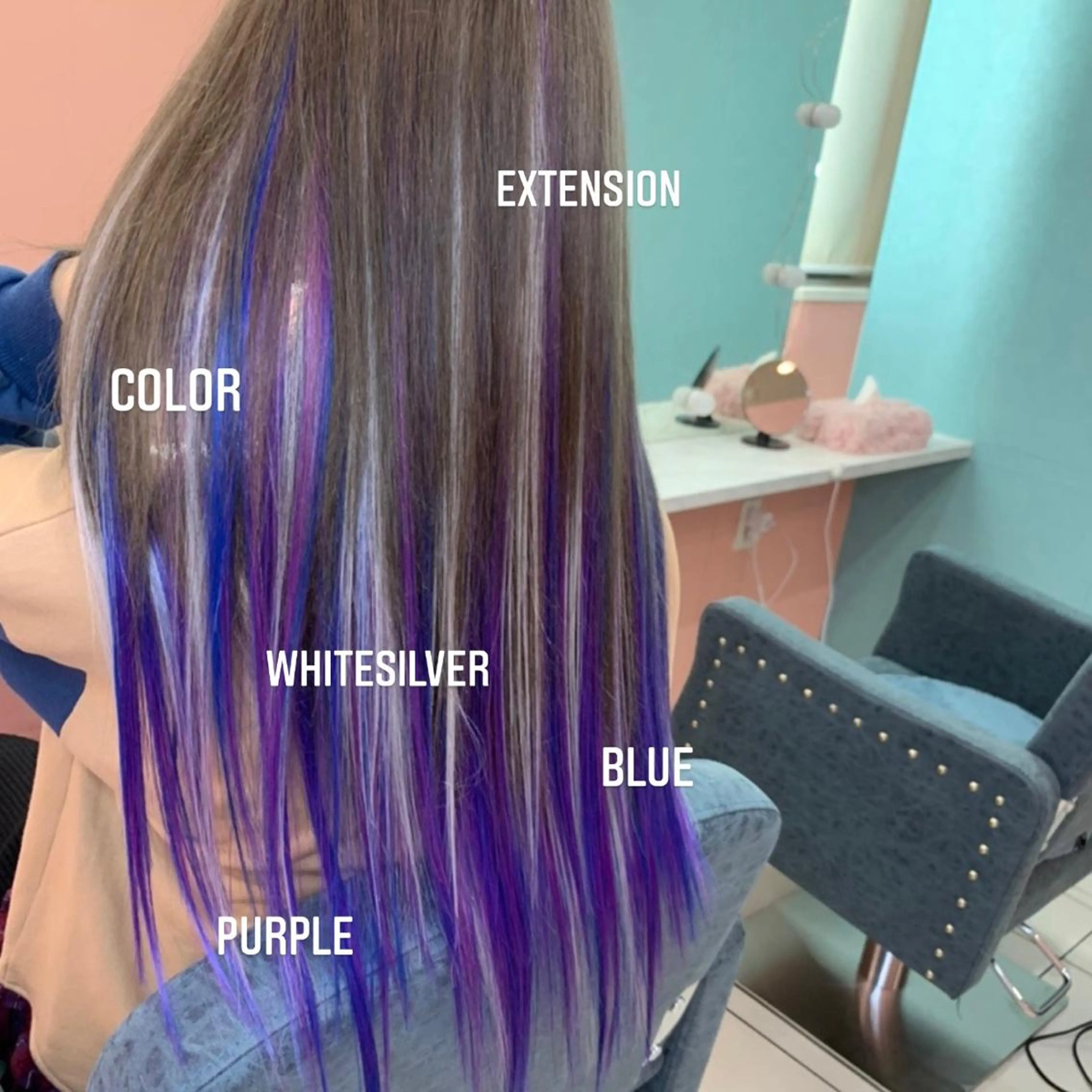 ロング カラー ヘアカラー エクステ エクステ🩵ブリーチ 韓国ヘア🩵KAEのヘアスタイル