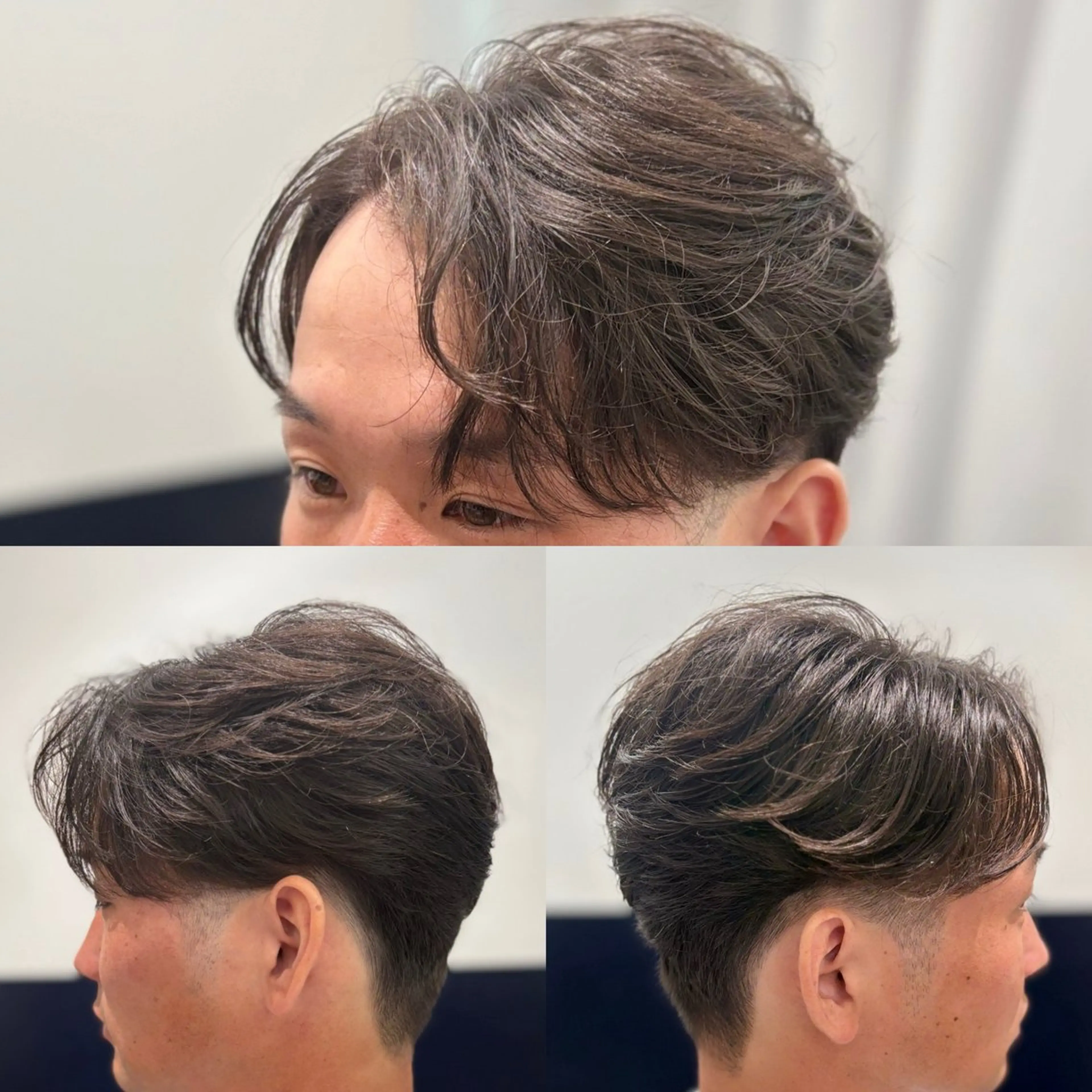 ミディアム メンズ カット メンズカットフェード パーマ/前山竜貴のヘアスタイル