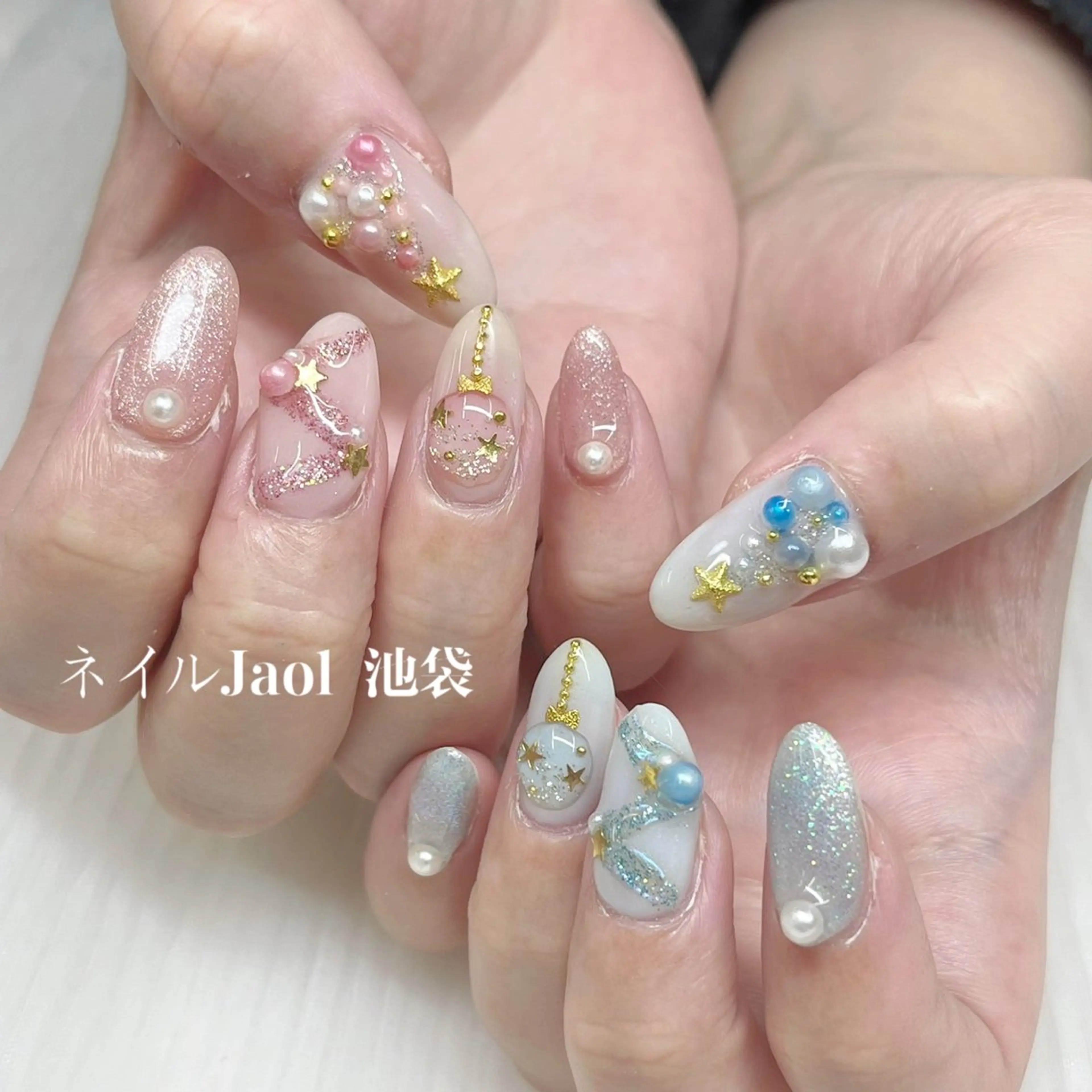 ロング クリスマス ハンドネイル nail jaol池袋店所属・ネイルJaol 池袋のネイルデザイン