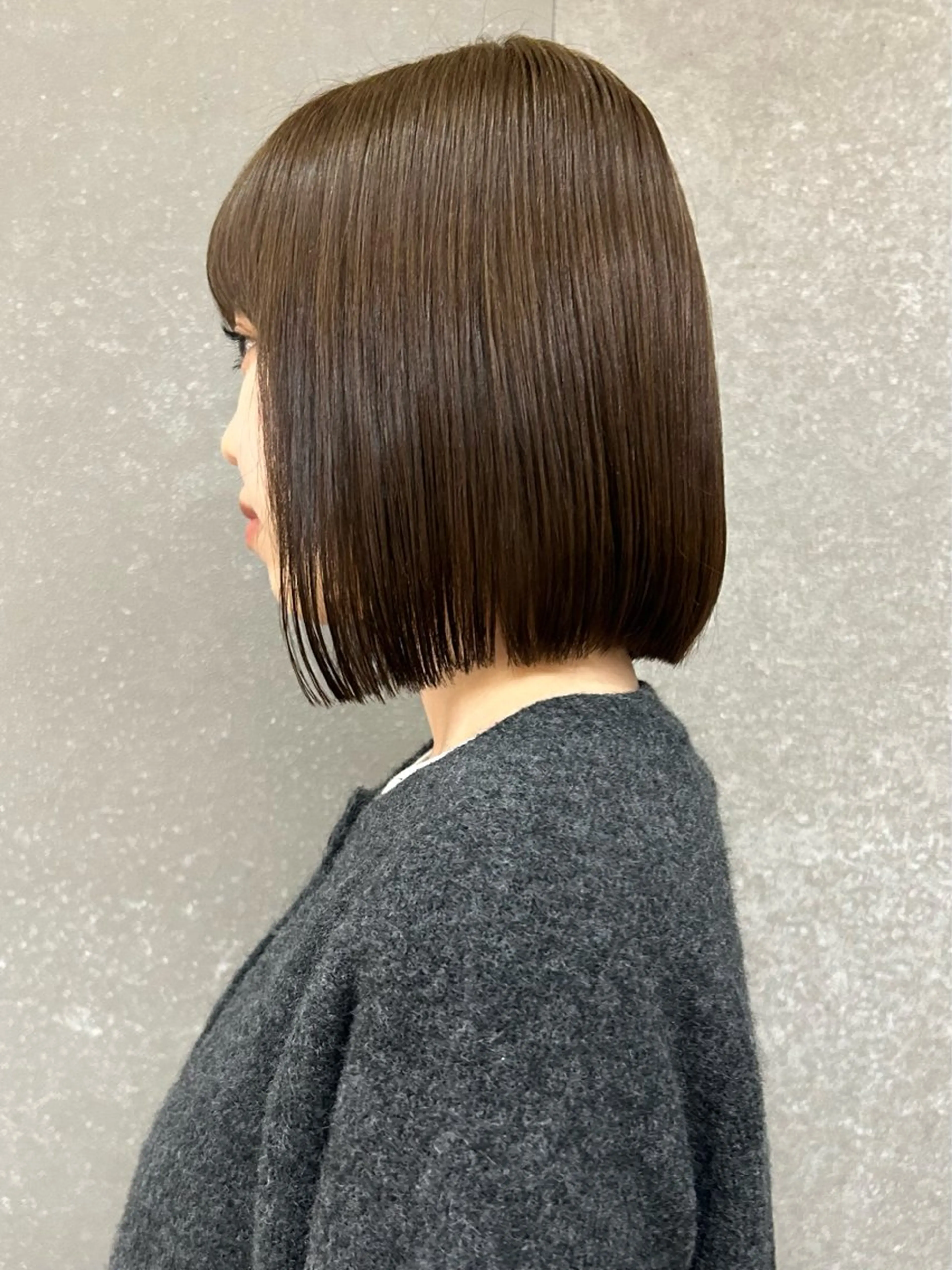 ミディアム ボブ 似合わせカット 縮毛矯正 カット 縮毛矯正 トリートメント ボブ/くびれボブ/ 髪質改善/Ru-kaのヘアスタイル