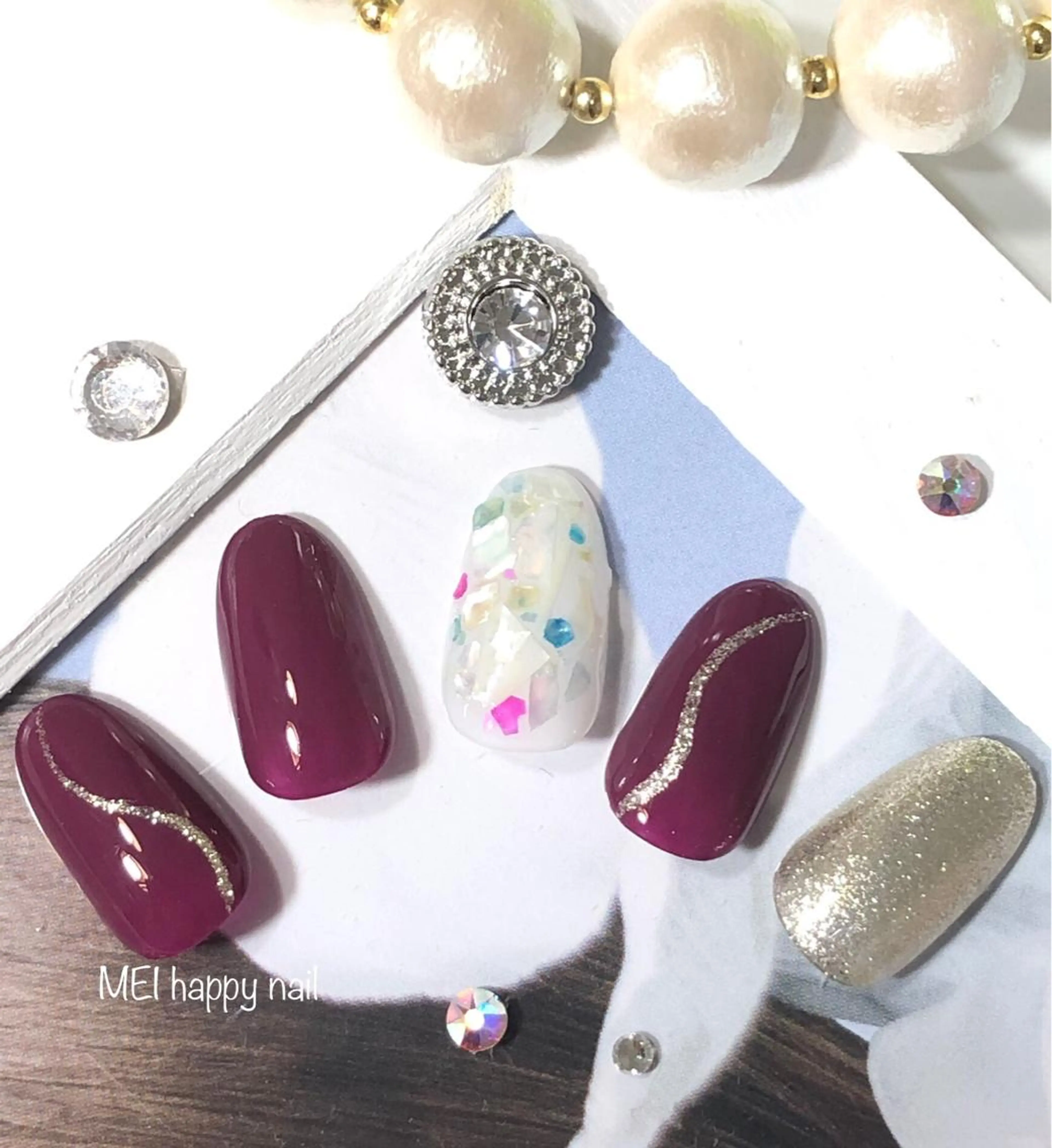 ネイル ジェルネイル パラジェル パープル 北浦和 自爪育成ケアのネイルデザイン