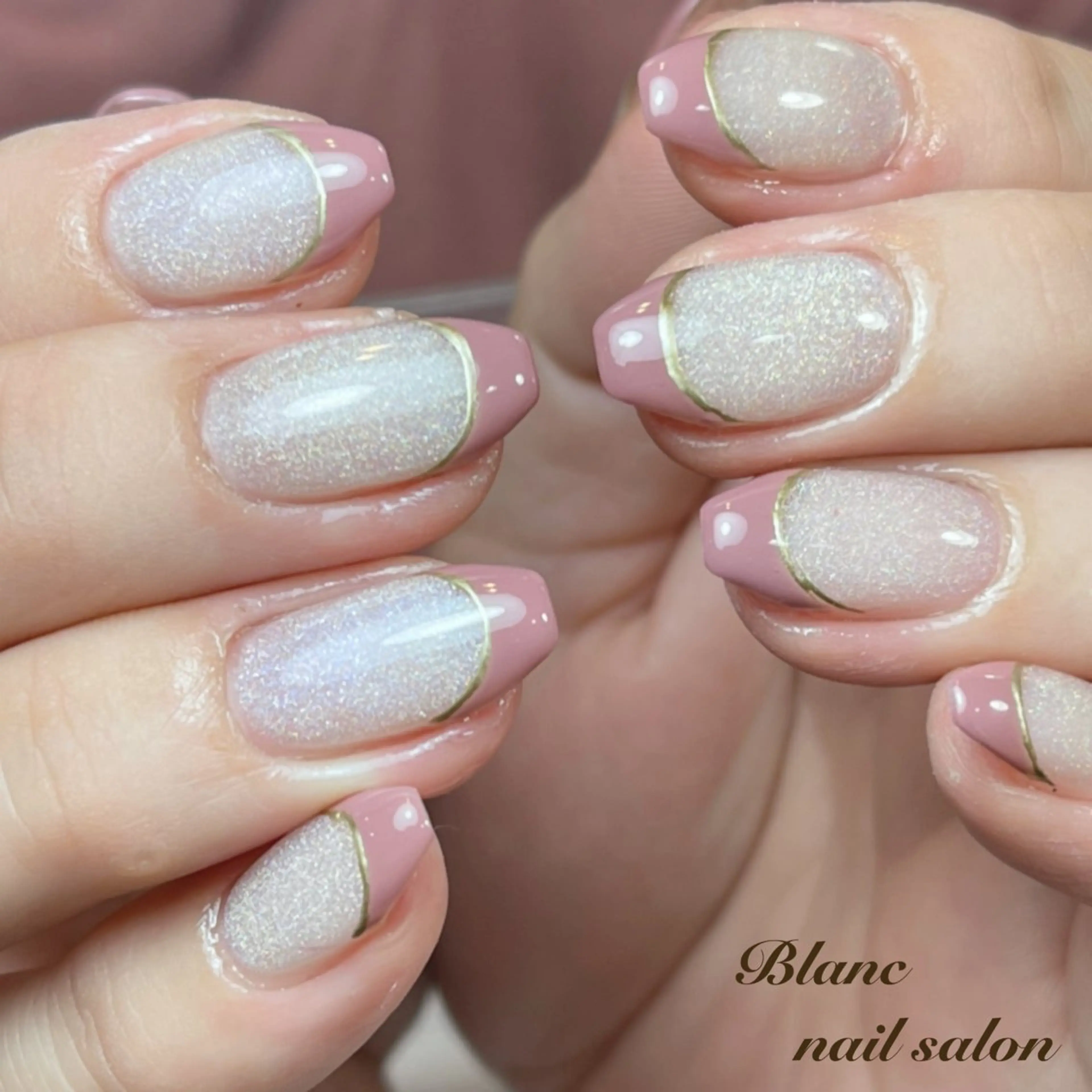 ミディアム Blanc ブランのネイルデザイン