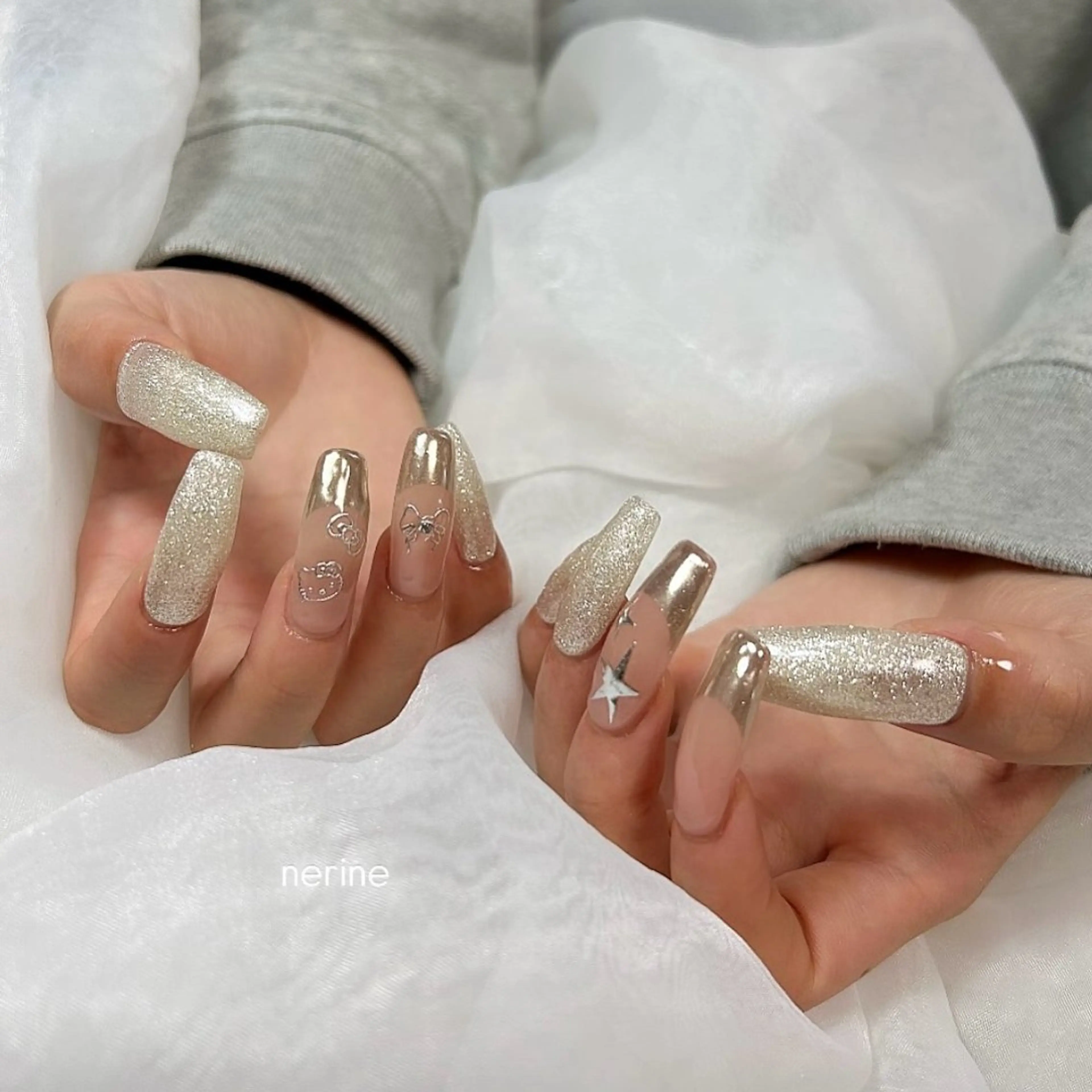 ネイル 長さ出し ロングネイル ハンドネイル nail salon nerineのネイルデザイン