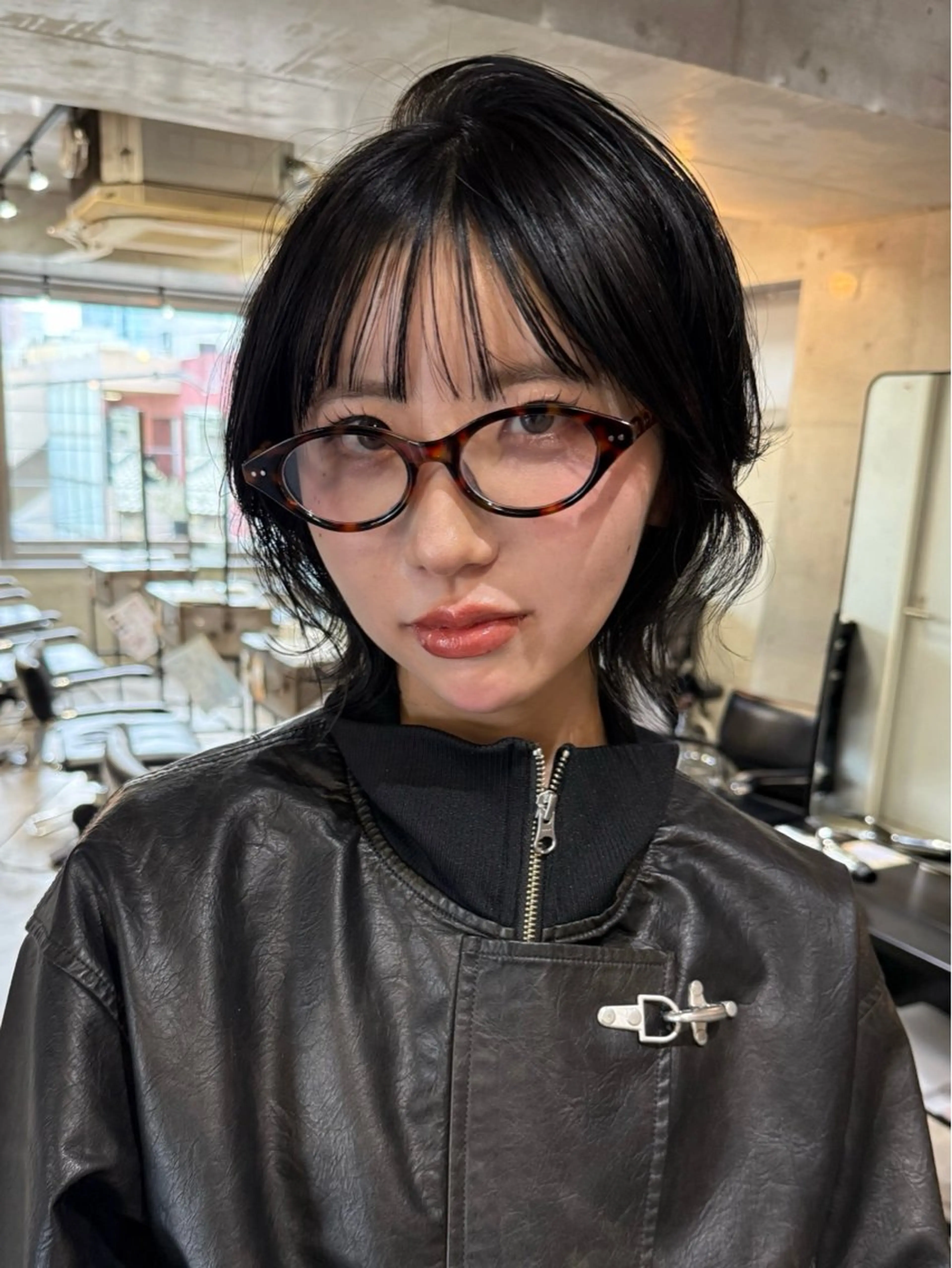 ショート ボブレイヤー ボブ レイヤーカット カット ヘアカラー レイヤーカット\ウル フ　chinatsuのヘアスタイル