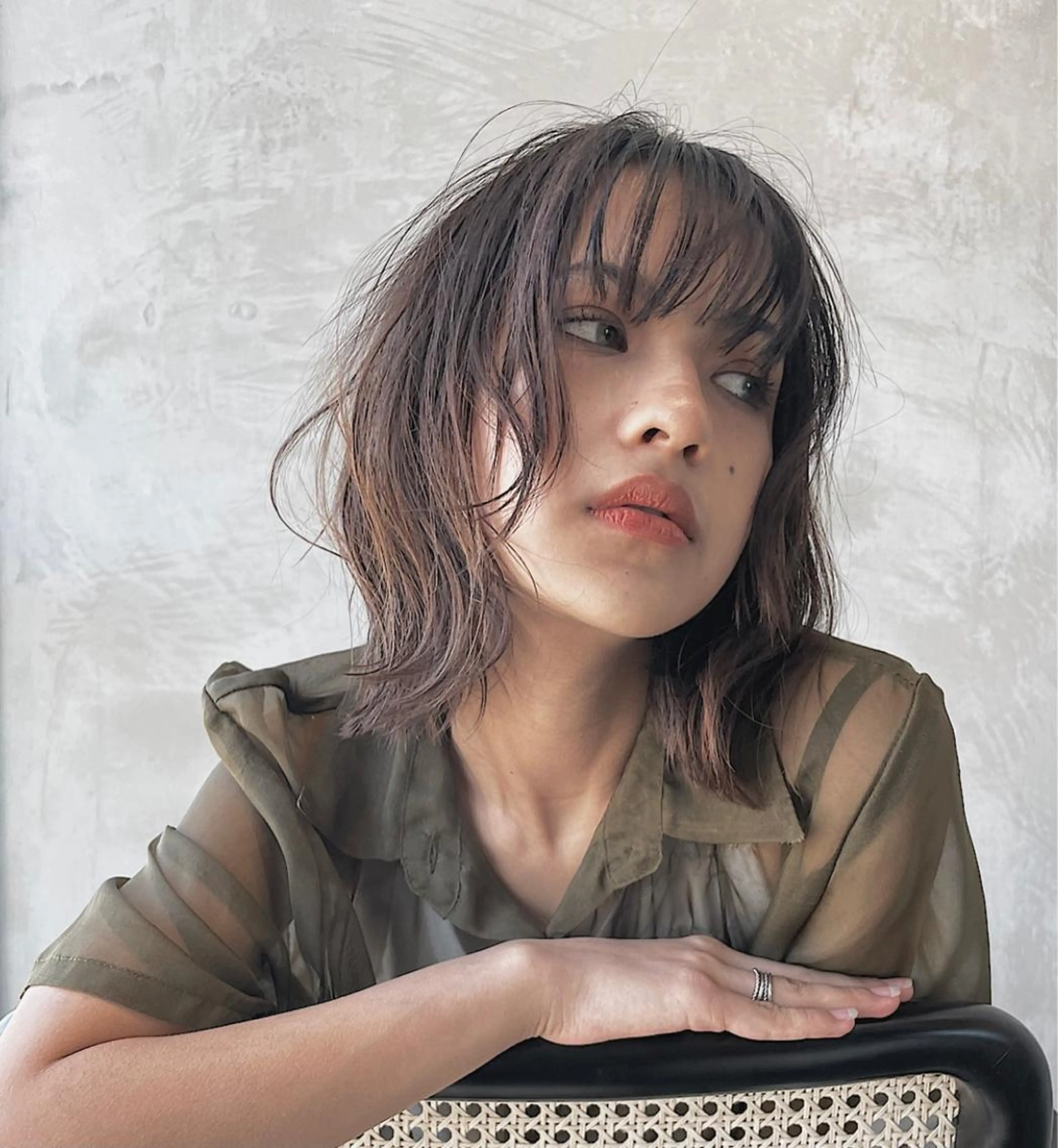 ミディアム カット ヘアカラー トリートメント HAVANA MIZUKIのヘアスタイル