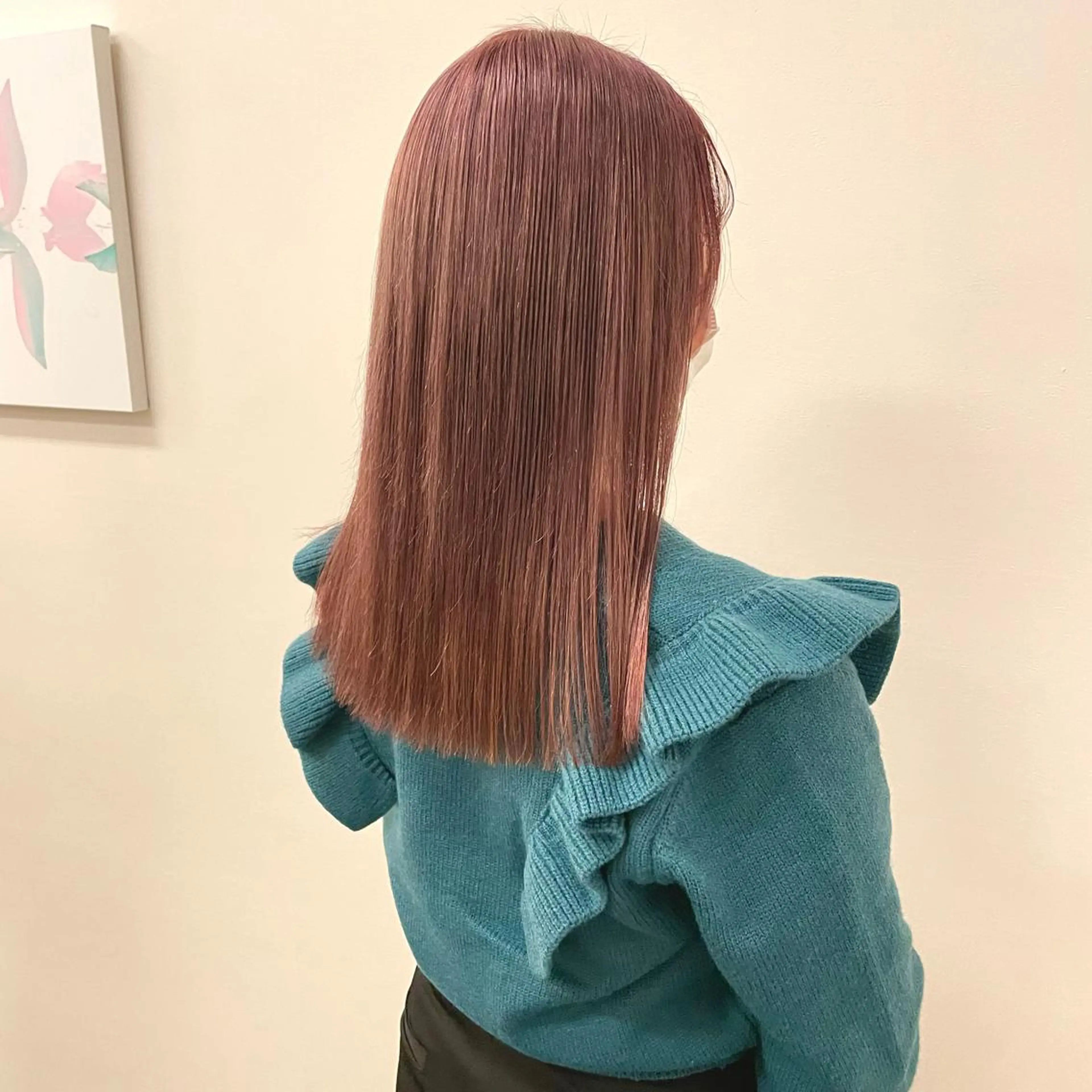 セミロング カラー ヘアアレンジ ベージュカラー ブリーチ イルミナカラー ピンクカラー ピンクベージュ GO TODAY  SHAiRE SALON岡山所属・Sana/ 耳ツボ/インナーのヘアスタイル