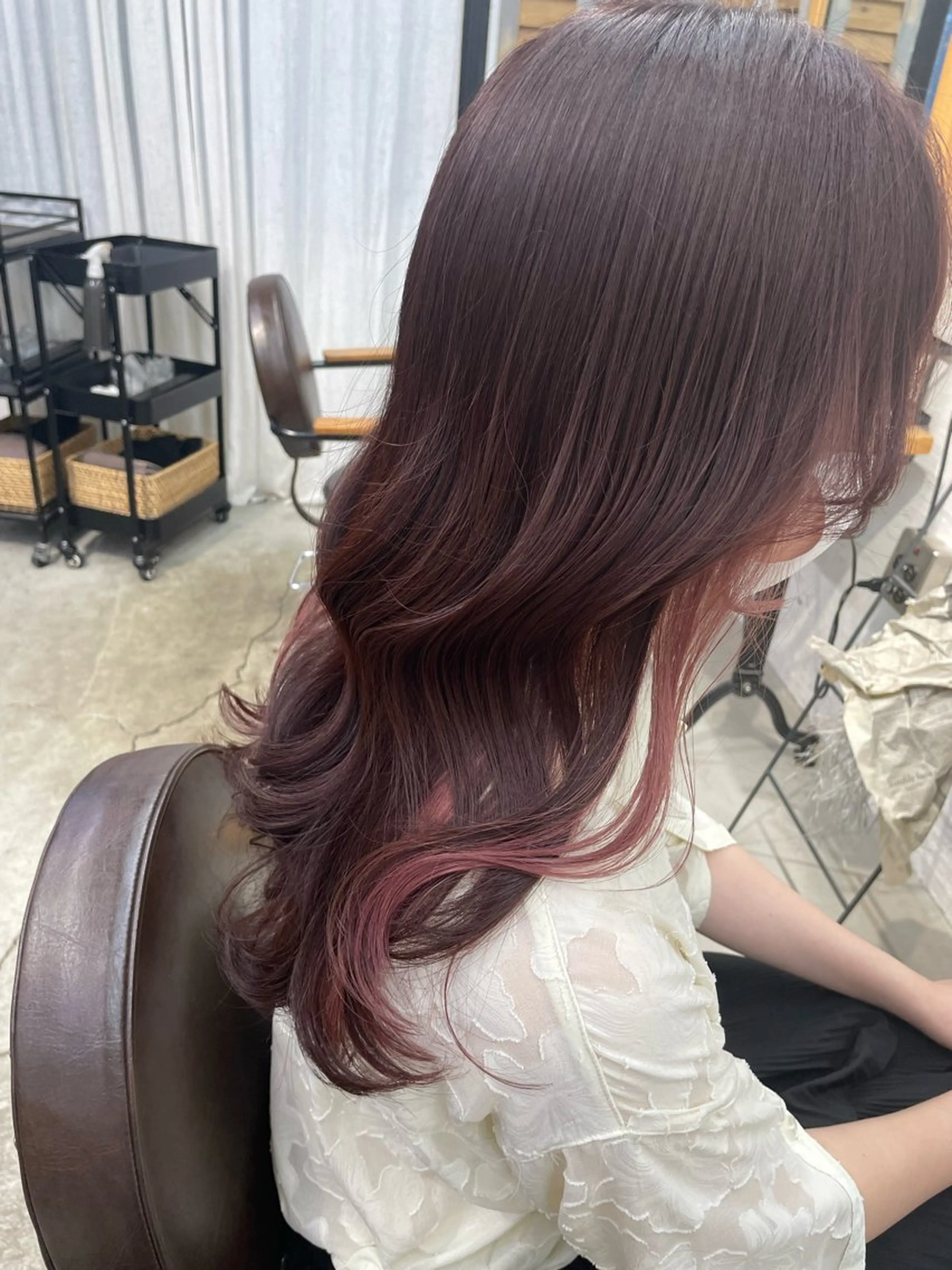 ロング カラー カット ヘアカラー トリートメント unico.所属・韓国ヘア/暖色カラー 新美多英のヘアスタイル