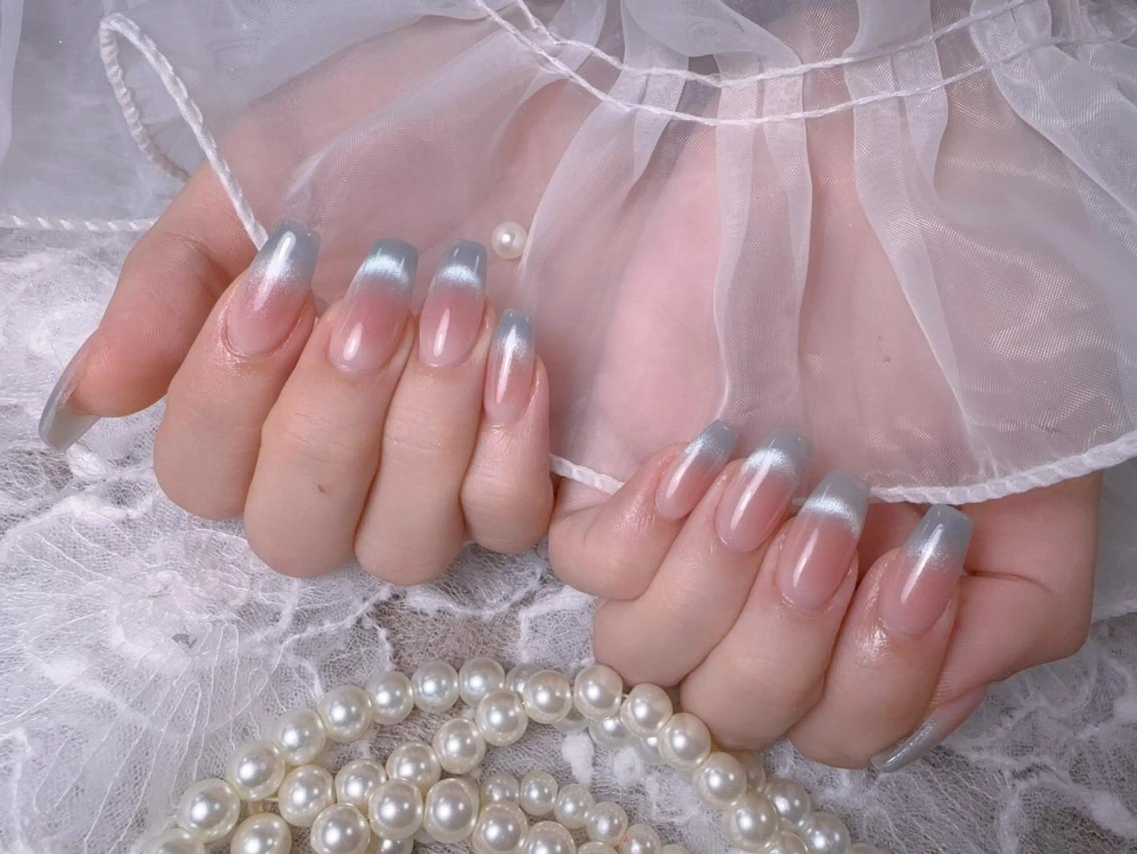 セミロング ハンドネイル 長さだし専門店 Moominのネイルデザイン