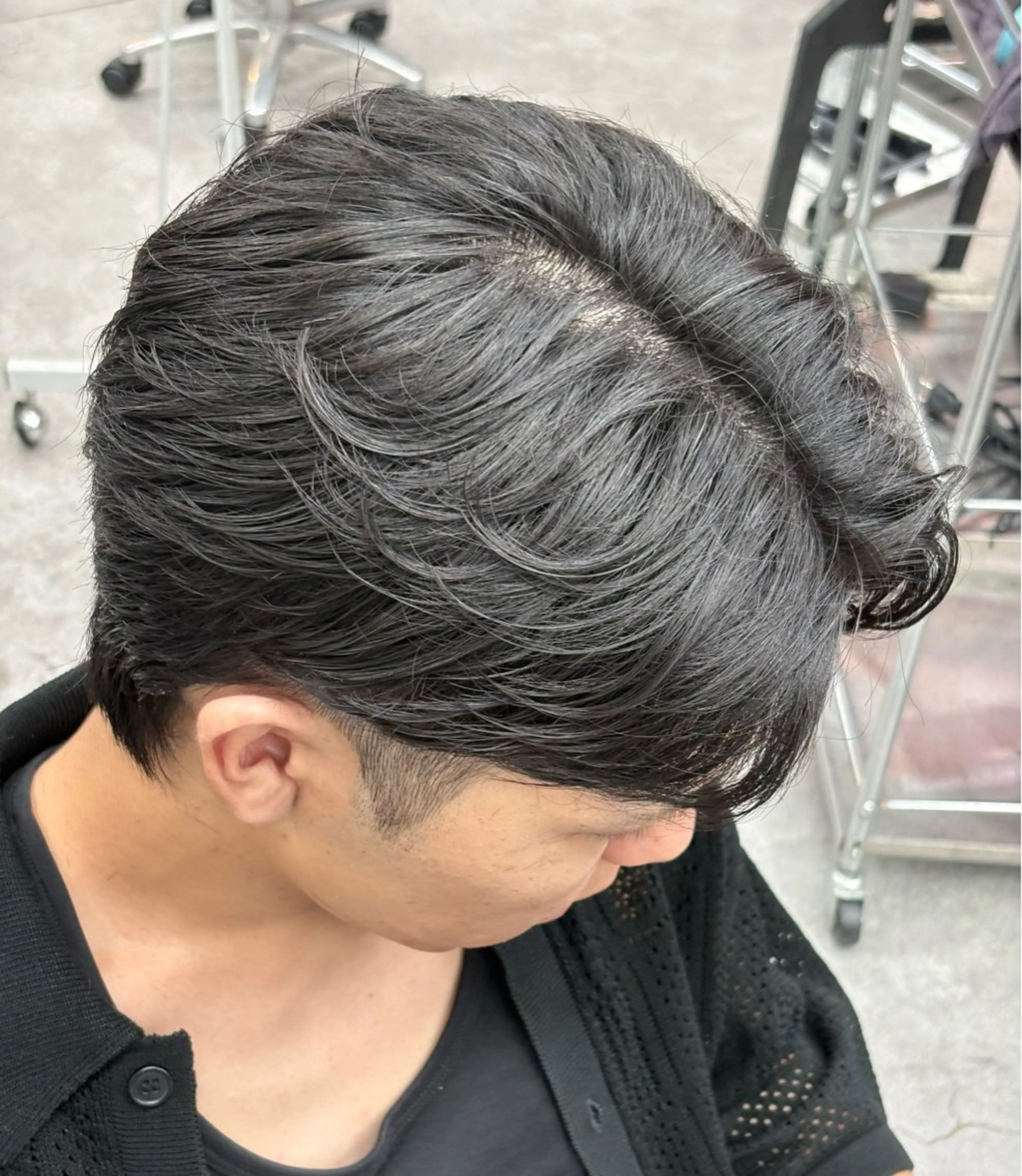 ミディアム カラー パーマ メンズ カット ヘアセット メンズパーマ特化 🔥韓国ヘア職人🔥のヘアスタイル