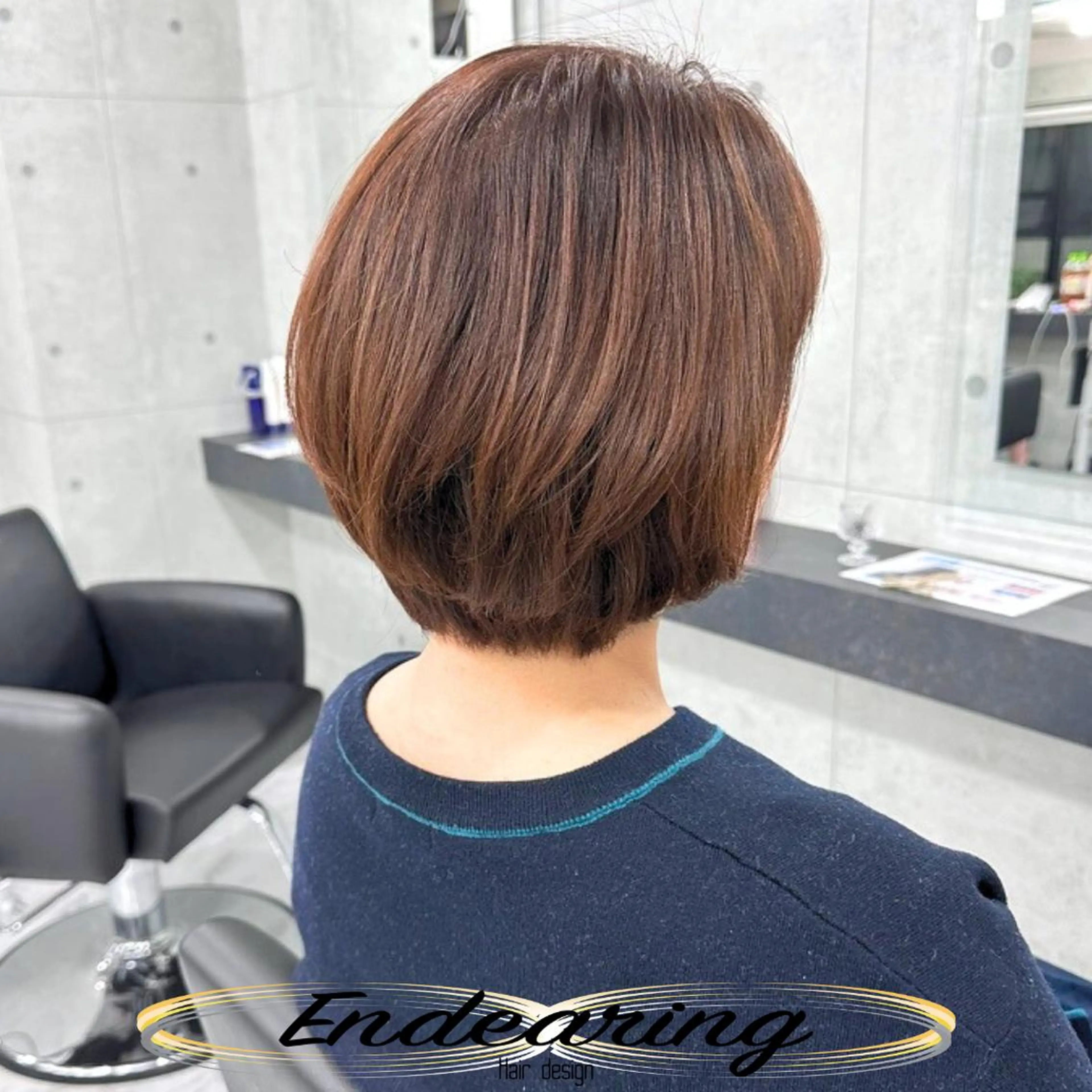 カラー ショートボブ ベージュカラー 透明感カラー オレンジ オレンジベージュ カット ヘアカラー Endearing 銀座/YOKOのヘアスタイル