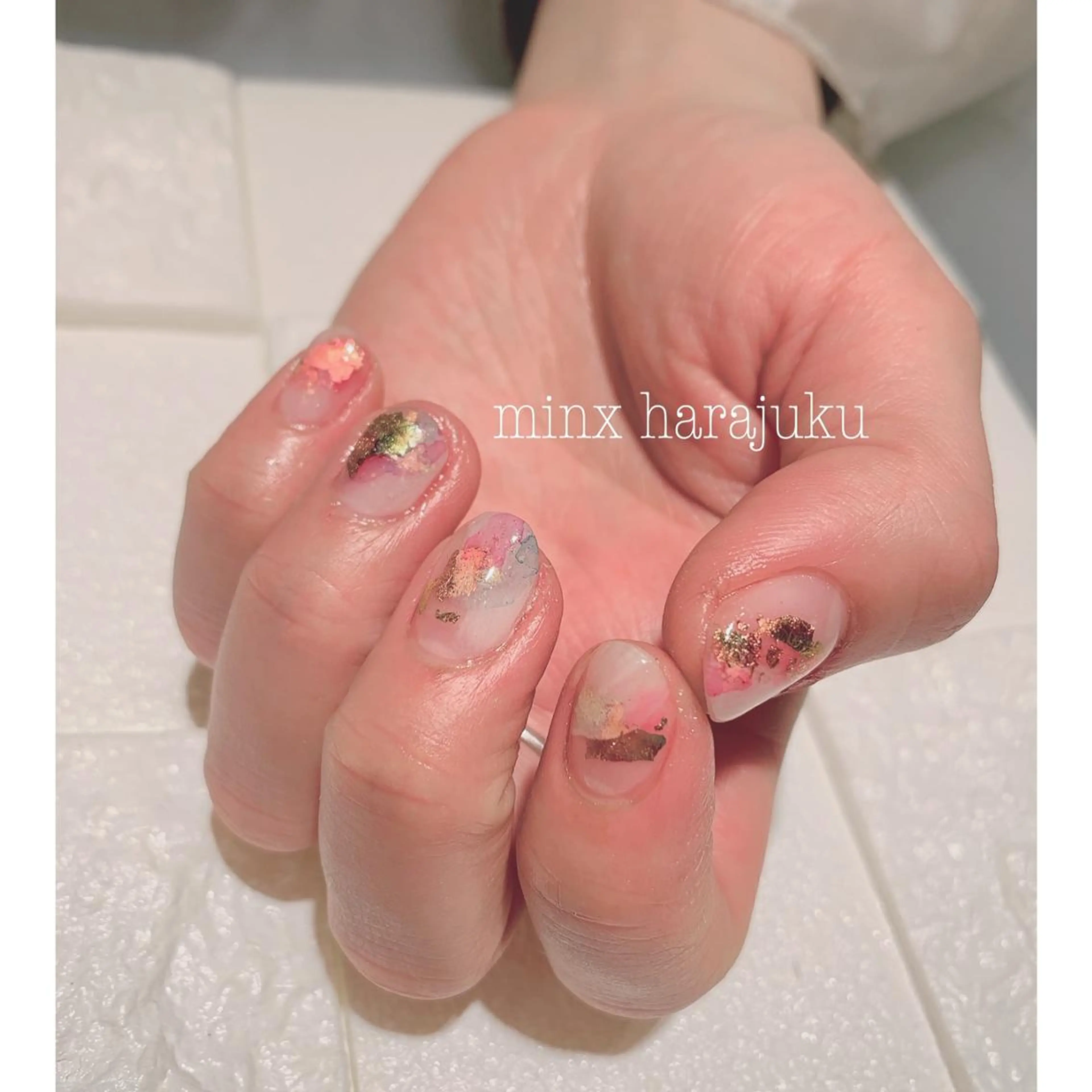 ネイル ニュアンスネイル ハンドネイル ミンクス ネイル  原宿のネイルデザイン