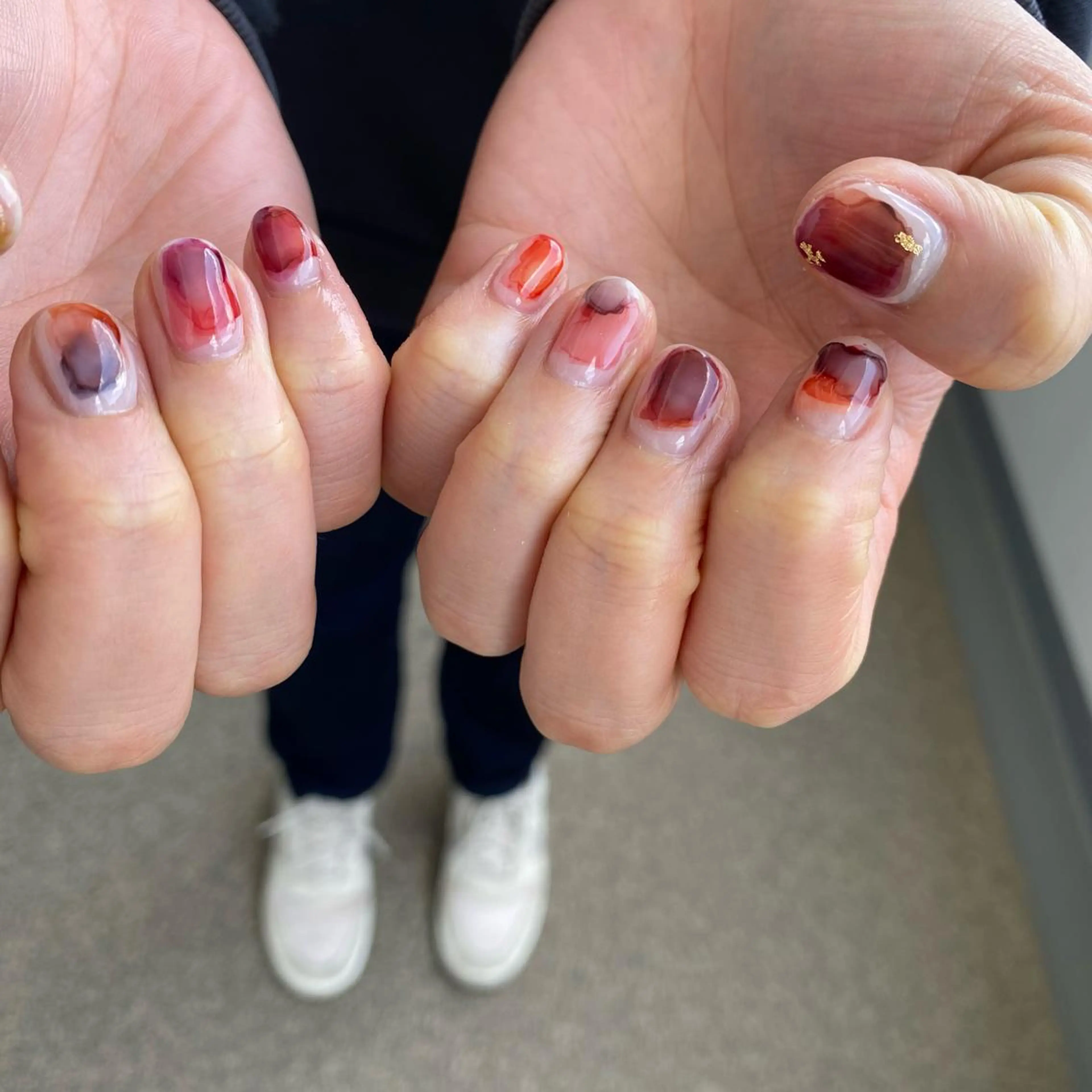 ショート ネイル ミラーネイル ニュアンスネイル MARUKO nailのネイルデザイン