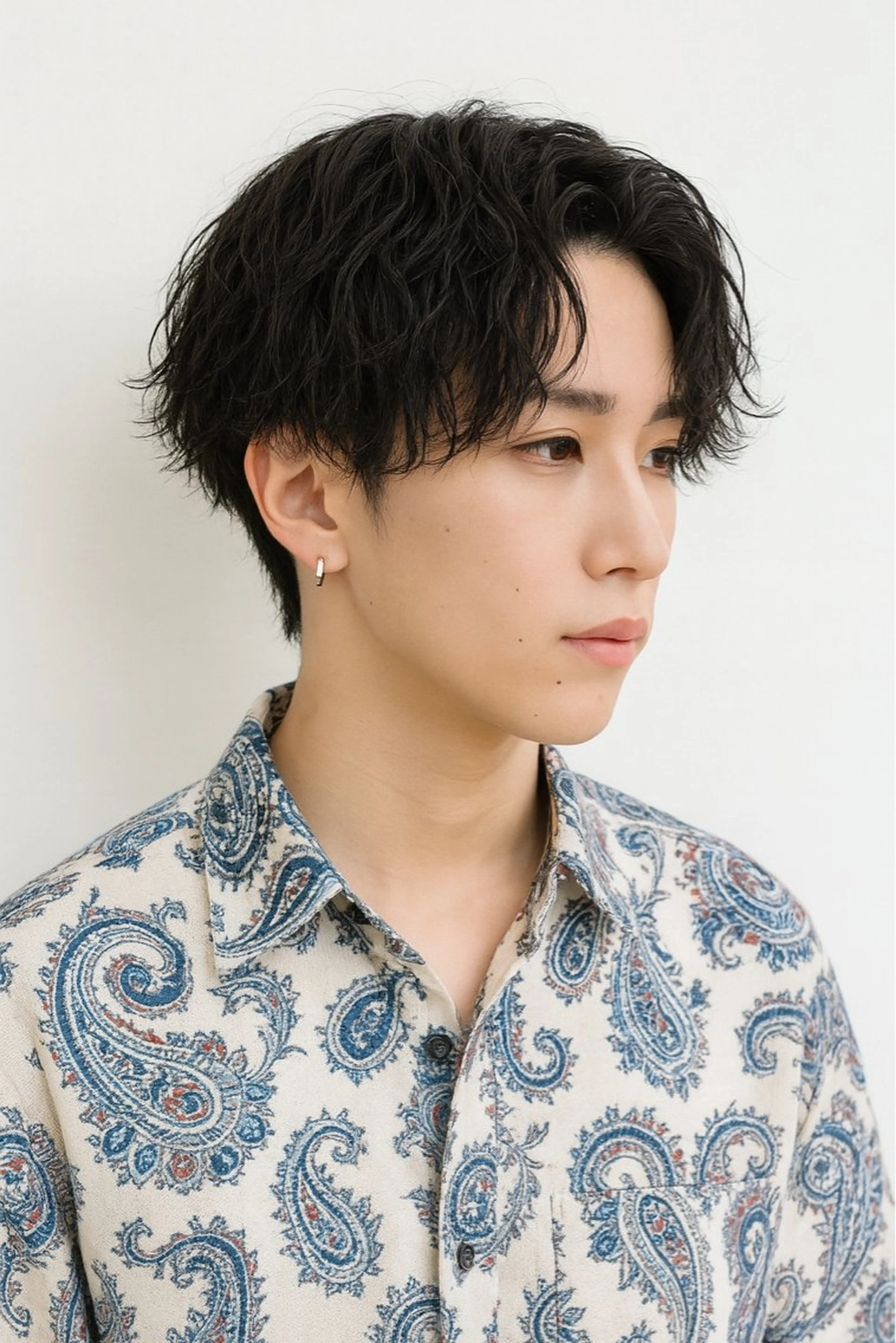 ショート カラー パーマ メンズ センターパート Gain池下 レディースのヘアスタイル