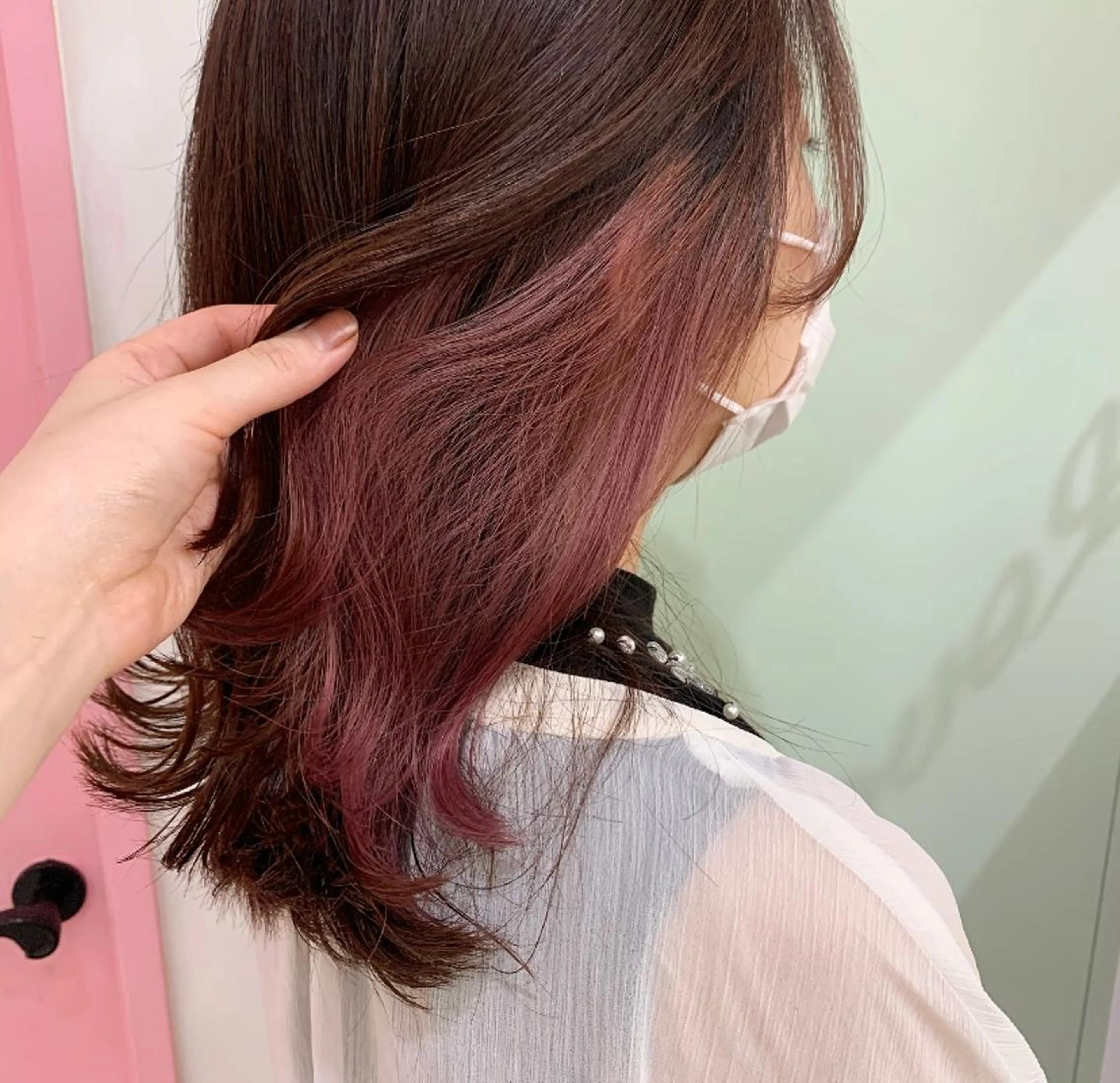 ミディアム カット ヘアカラー トリートメント 小顔カット/韓国 カラー🌙shikiのヘアスタイル