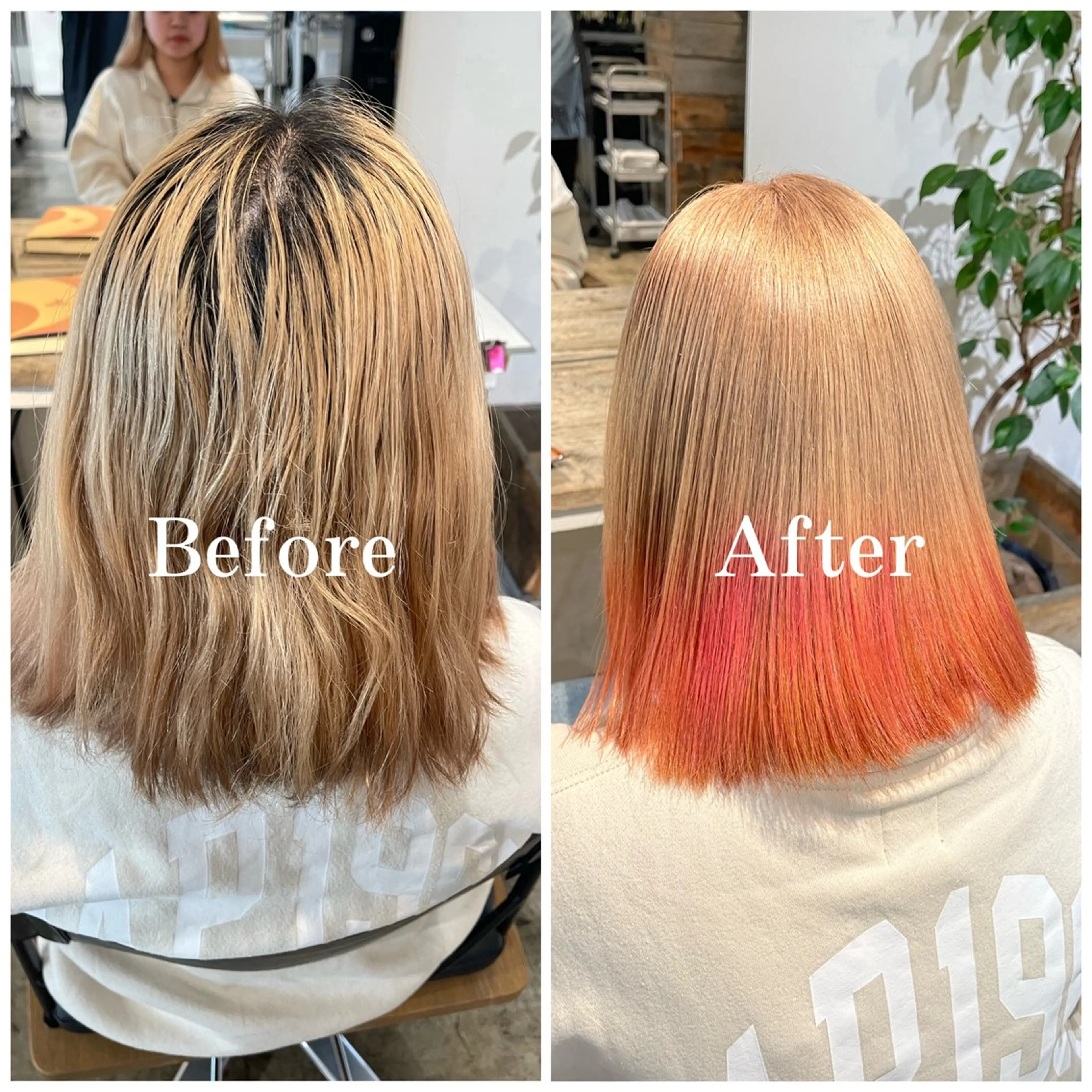 セミロング カラー ブリーチ デザインカラー ハイトーンカラー ムラ修正/ ハイトーン💖Riaのヘアスタイル