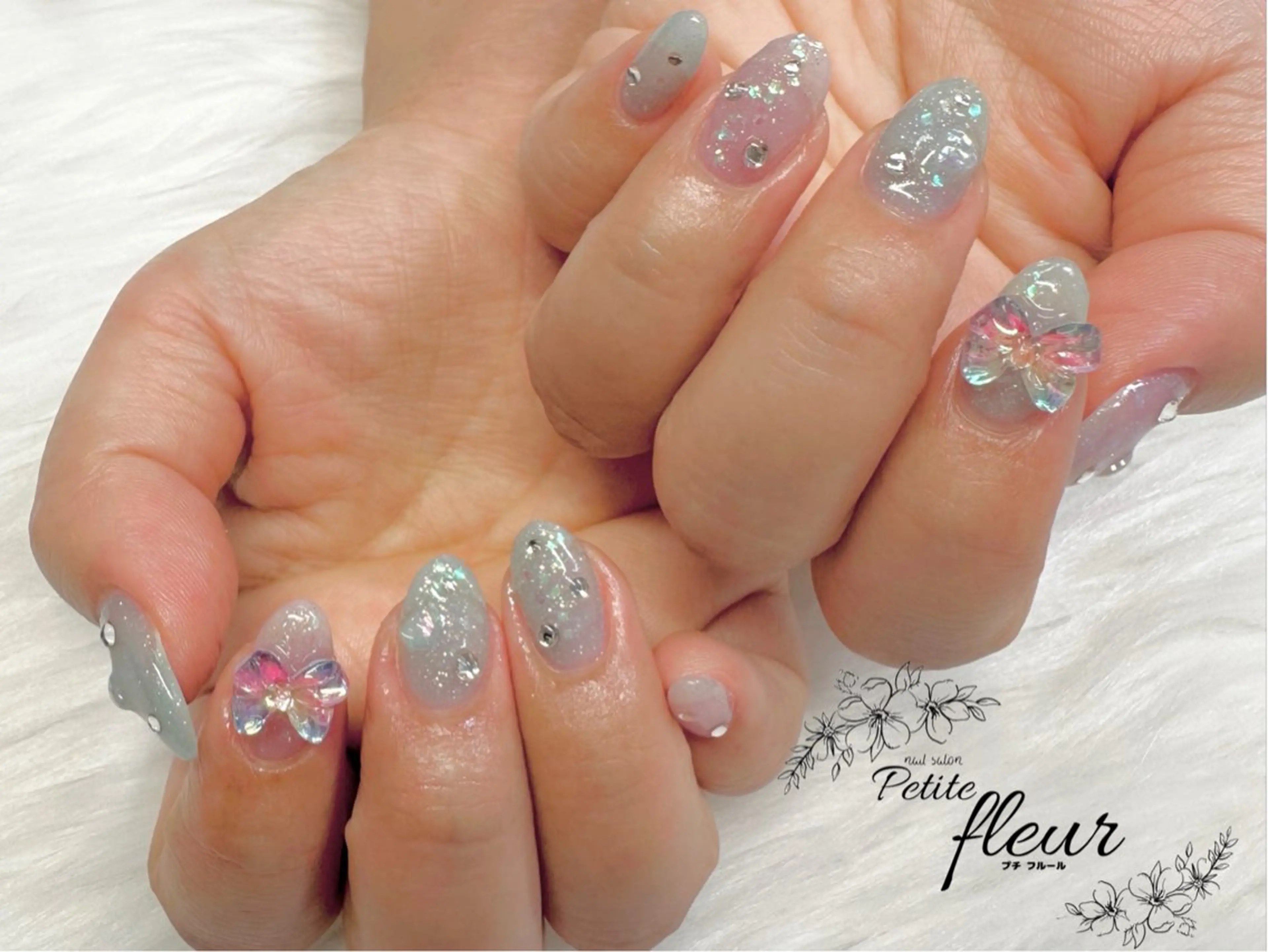 ネイル キラキラネイル ハンドネイル ❁⃘*。Petite fleur❁⃘*りさのネイルデザイン
