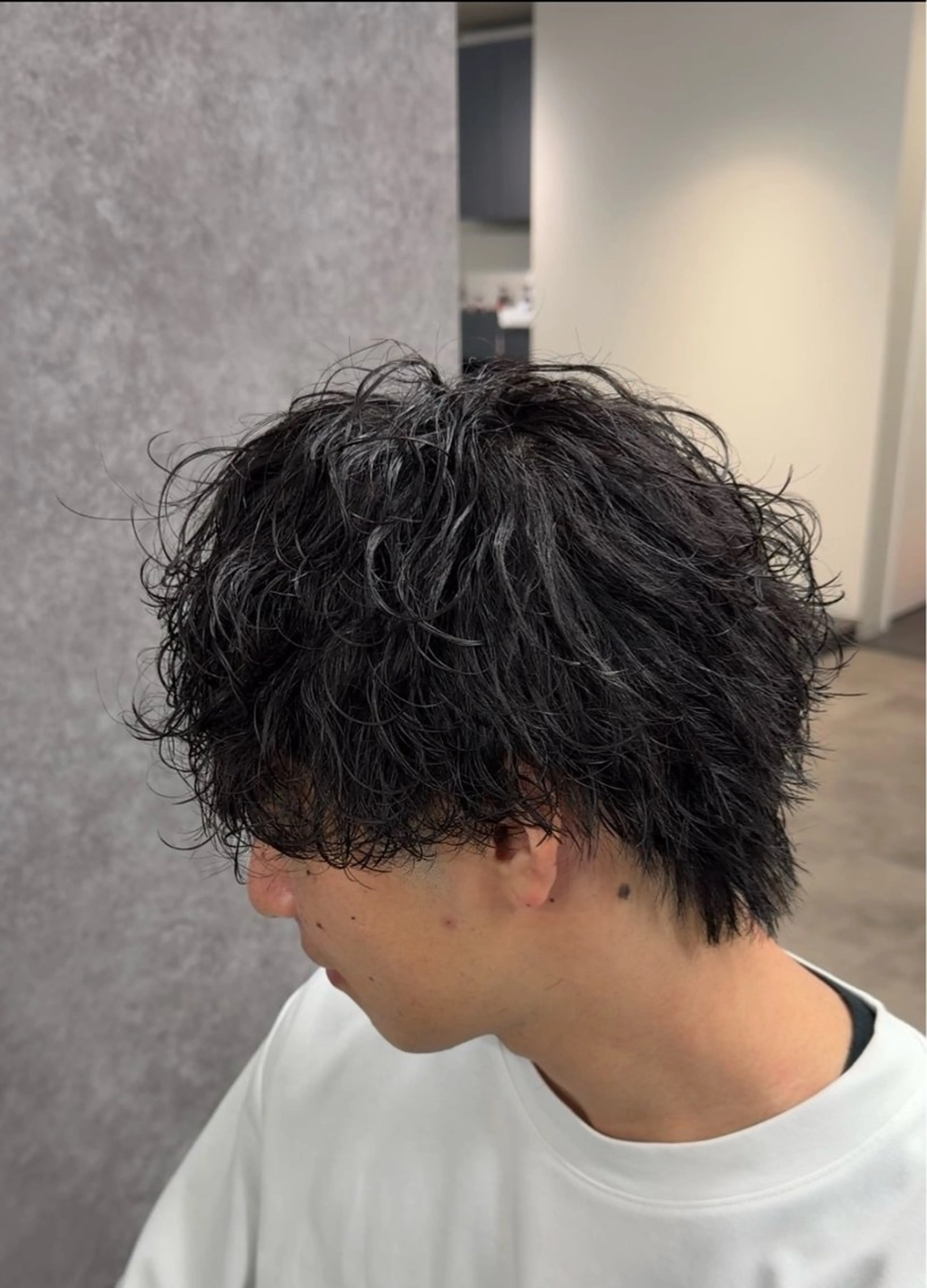 ミディアム パーマ メンズ ミディアムパーマ メンズパーマ カット パーマ トリートメント 立川/過去1の毛流れ パーマ/しゅーとのヘアスタイル