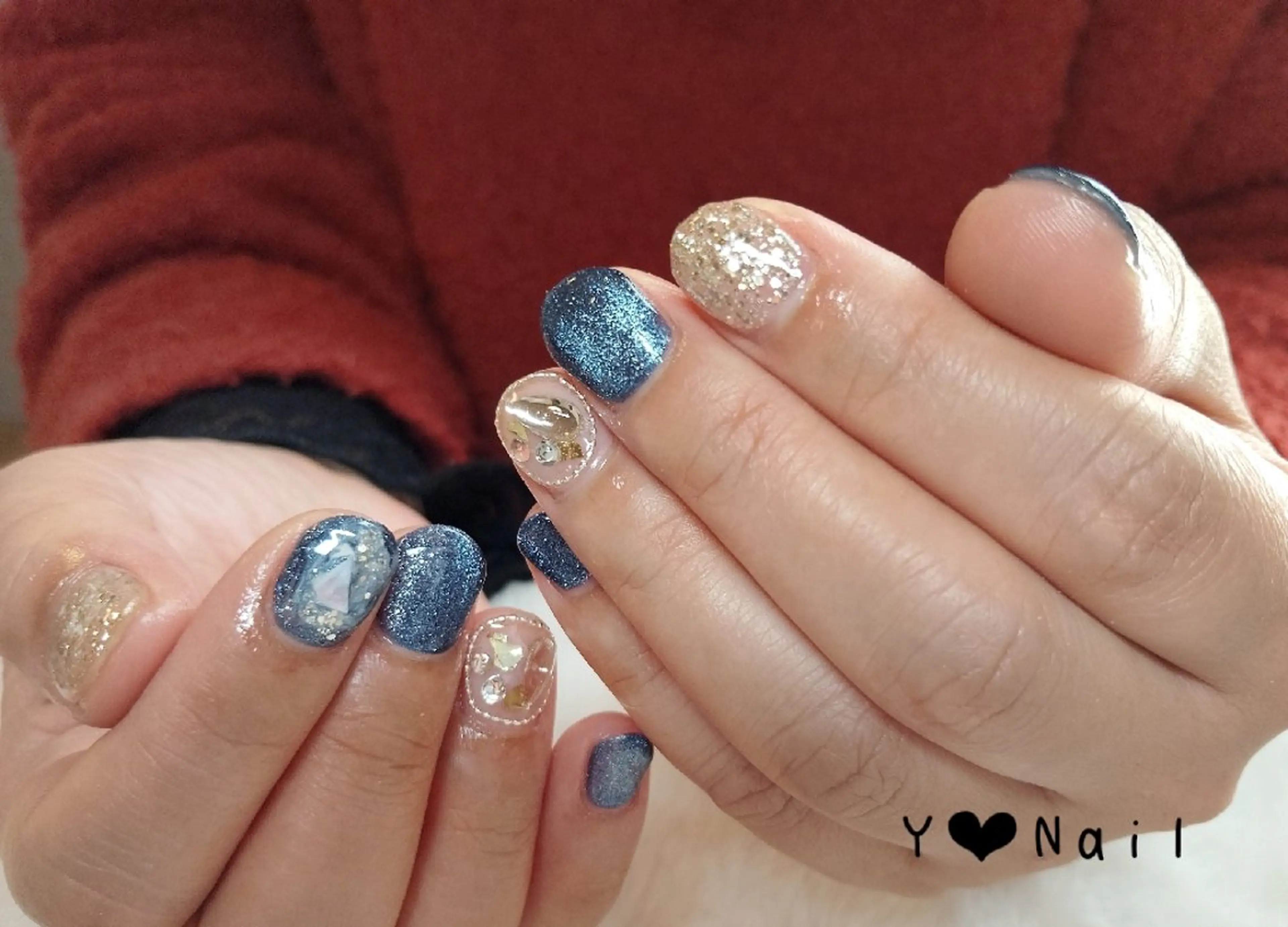 ネイル ブルー 中島 泰子のネイルデザイン