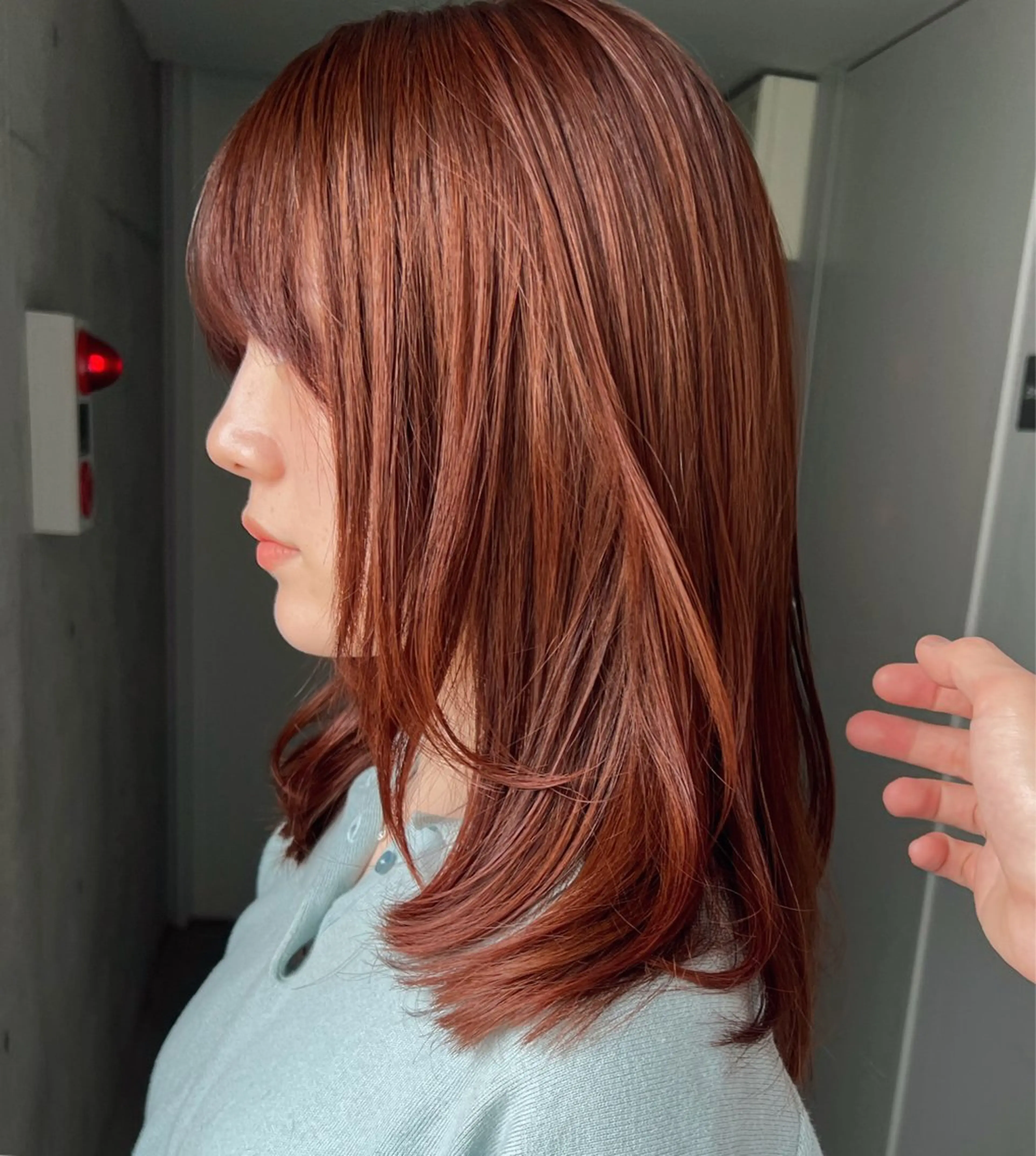 ミディアム カラー テラコッタ カット ヘアカラー sakoda shunkiのヘアスタイル