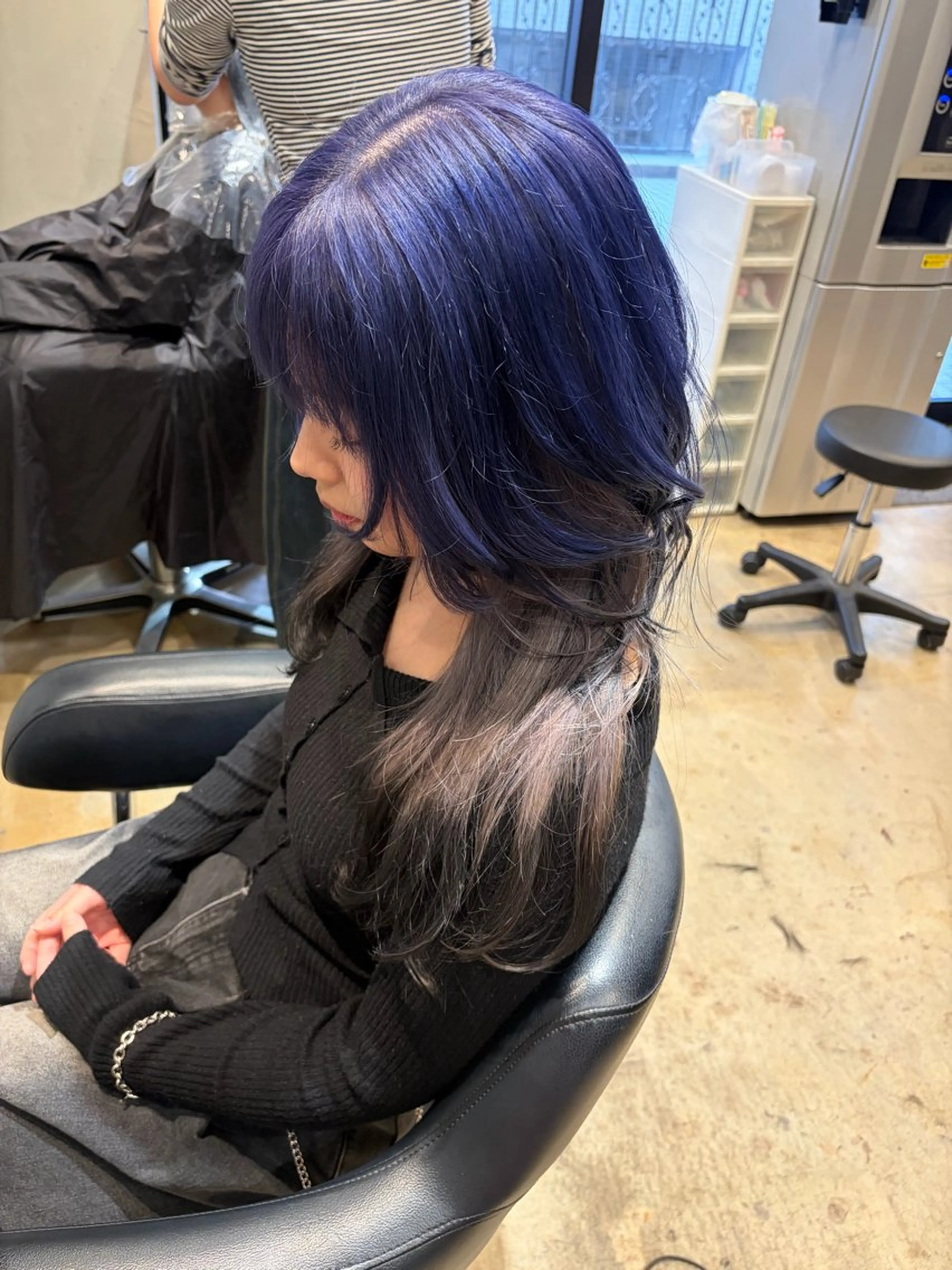 ロング カラー デザインカラー ヘアカラー みわ/博多 ブリーチ/メンズヘアのヘアスタイル