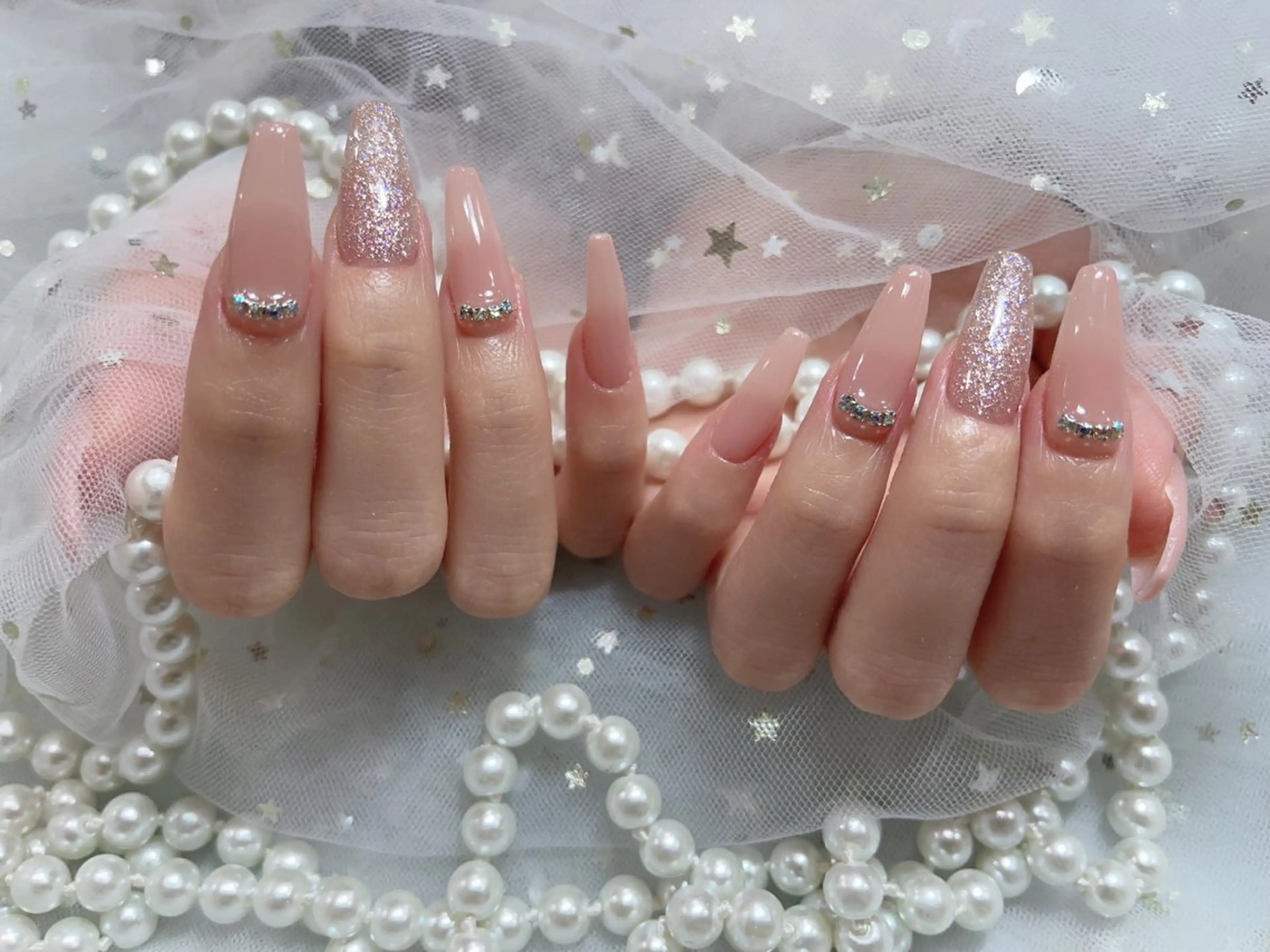 ネイル アートネイル フラッシュネイル フレンチネイル ガラスフレンチ グラデーション M2beauty Renaのネイルデザイン