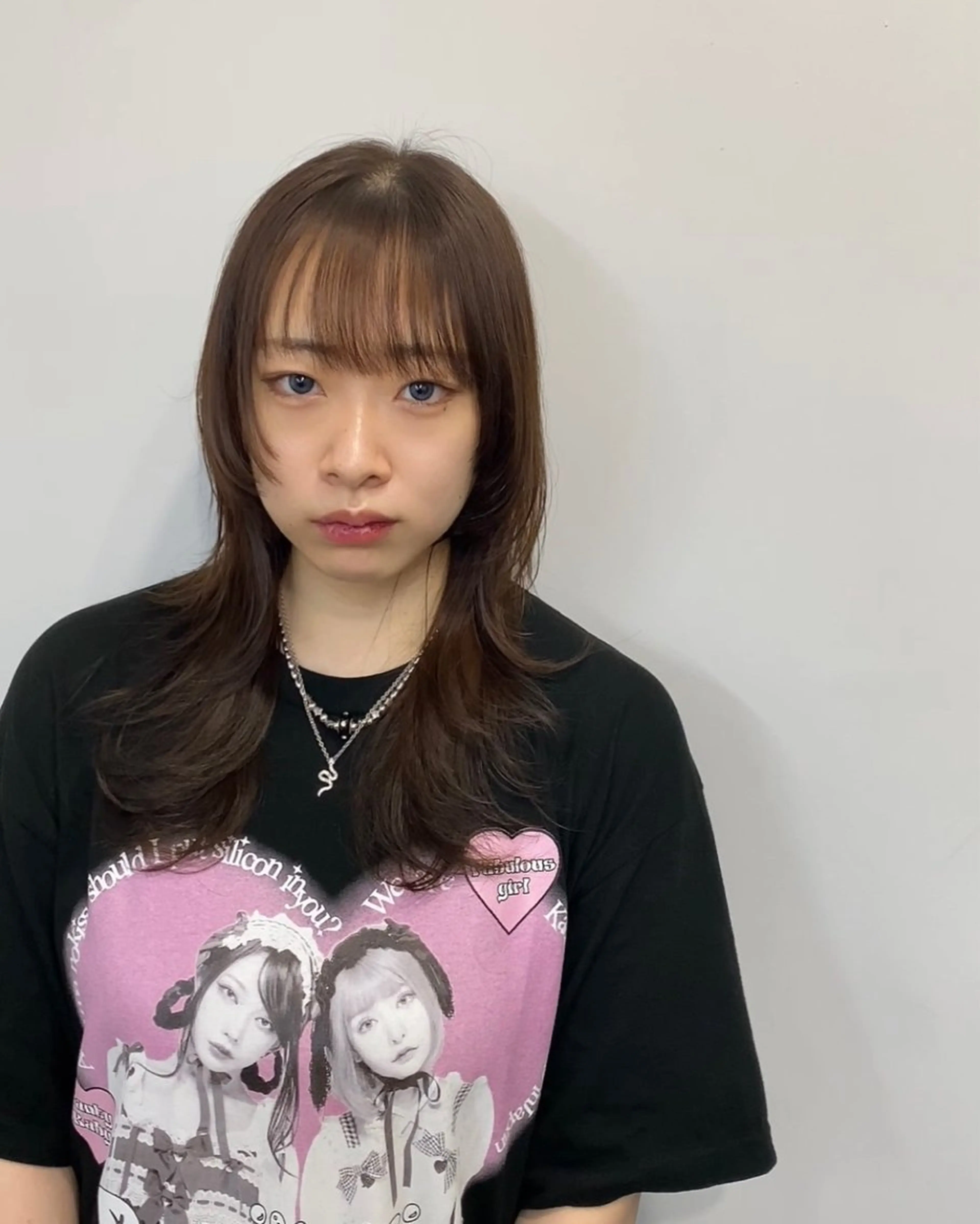 ミディアム 似合わせカット ウルフカット sunc所属・梅田l大人韓国ヘア レイヤー×艶カラーのヘアスタイル