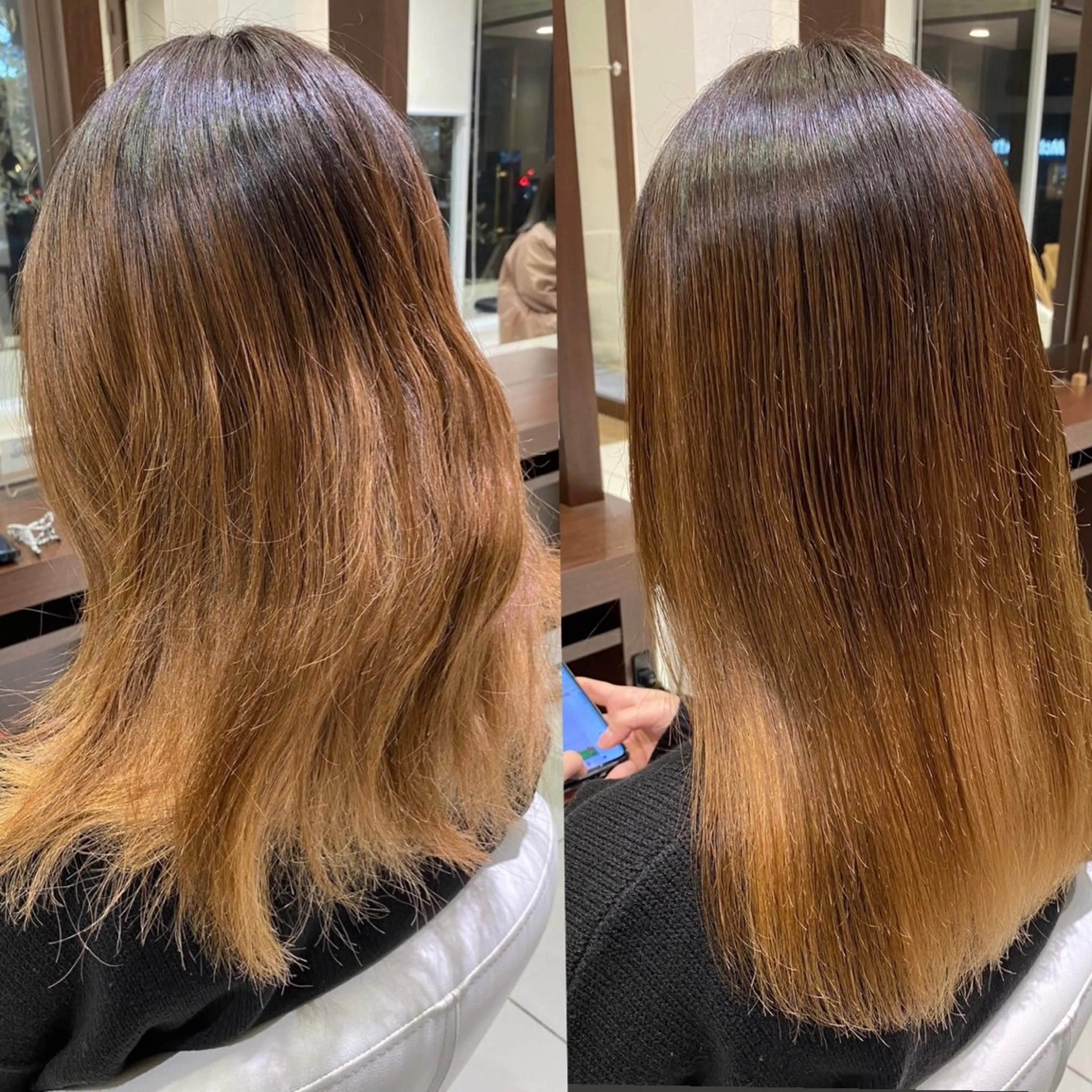 ロング 縮毛矯正 他店で断られた方歓迎 ブリーチ縮毛矯正のヘアスタイル