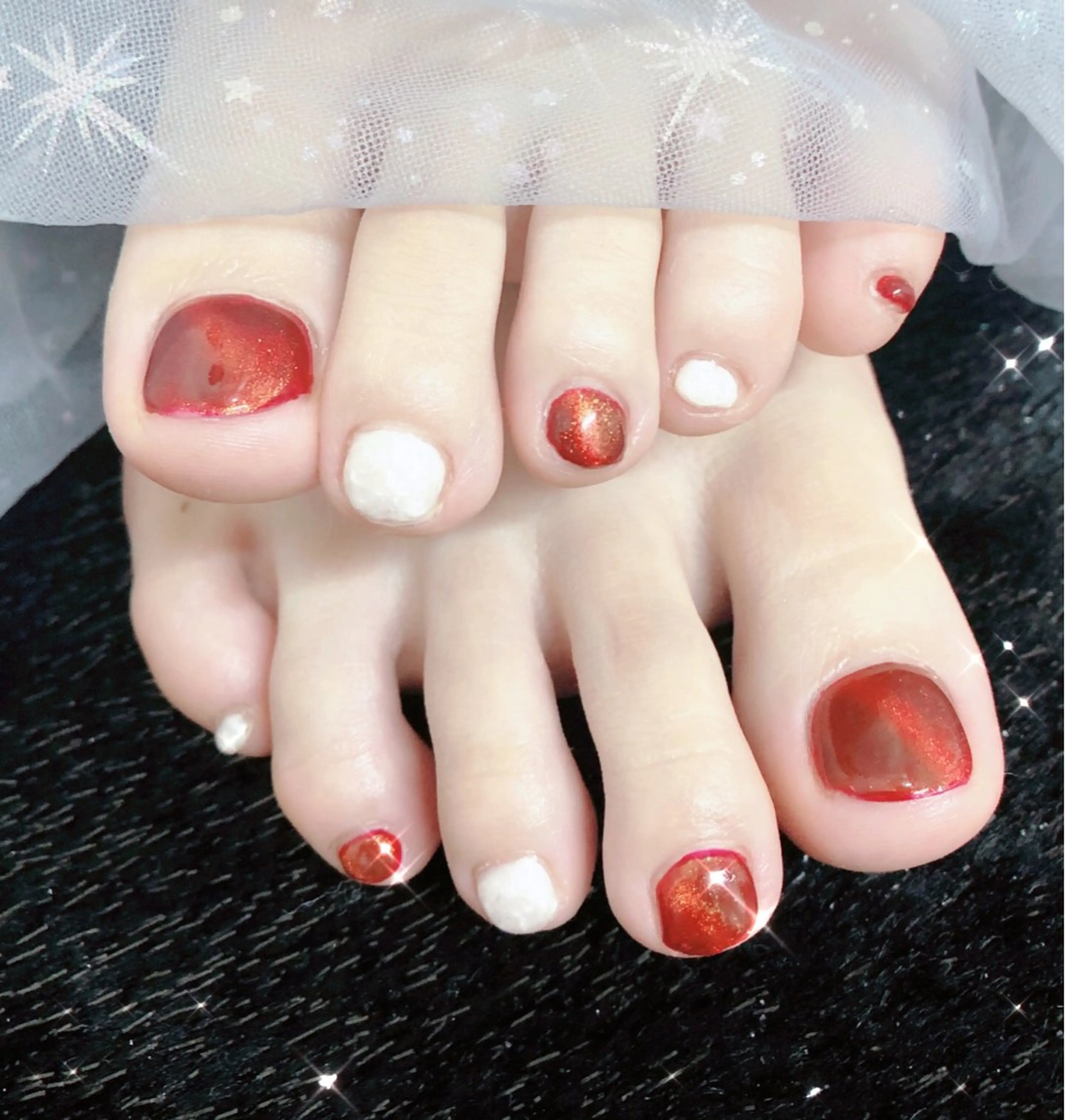 ネイル フットネイル ジェルネイル ハート 韓国ネイル 持ち込み 大門浜松町 ネイルのネイルデザイン