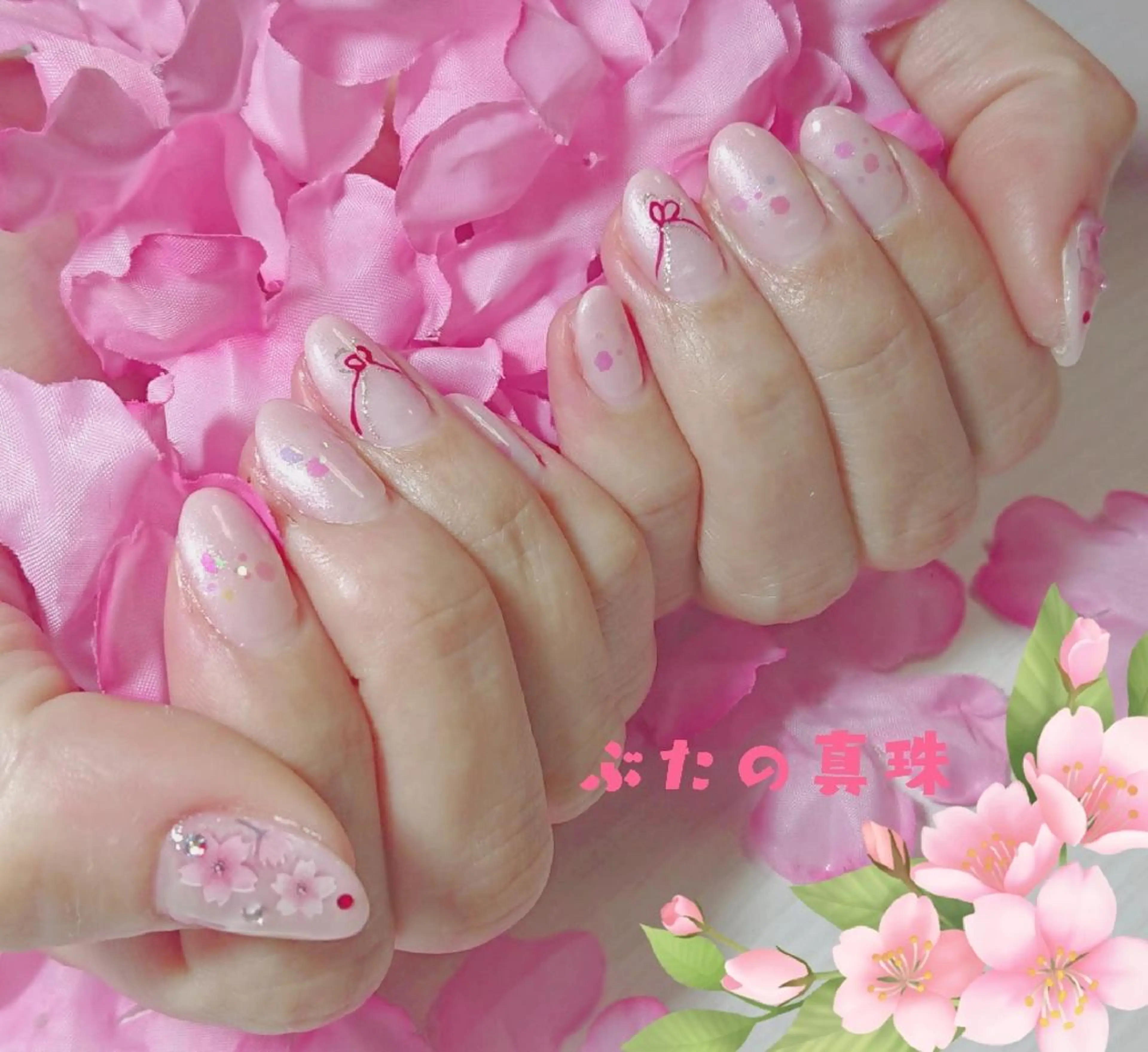 ネイル 桜ネイル ハンドネイル 林 珠里のネイルデザイン