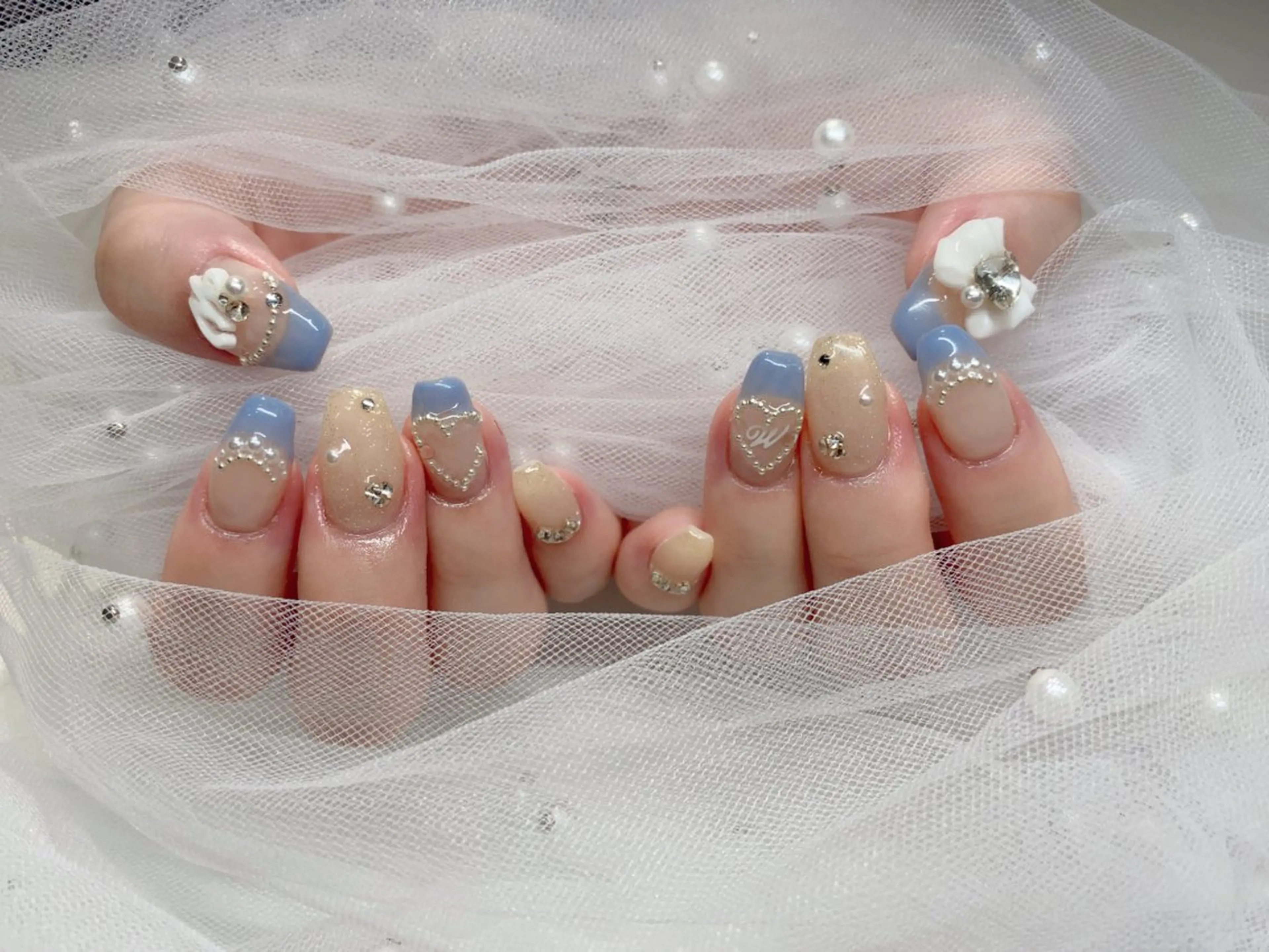 ネイル I-nailロング /ワンホン/キラキラのネイルデザイン