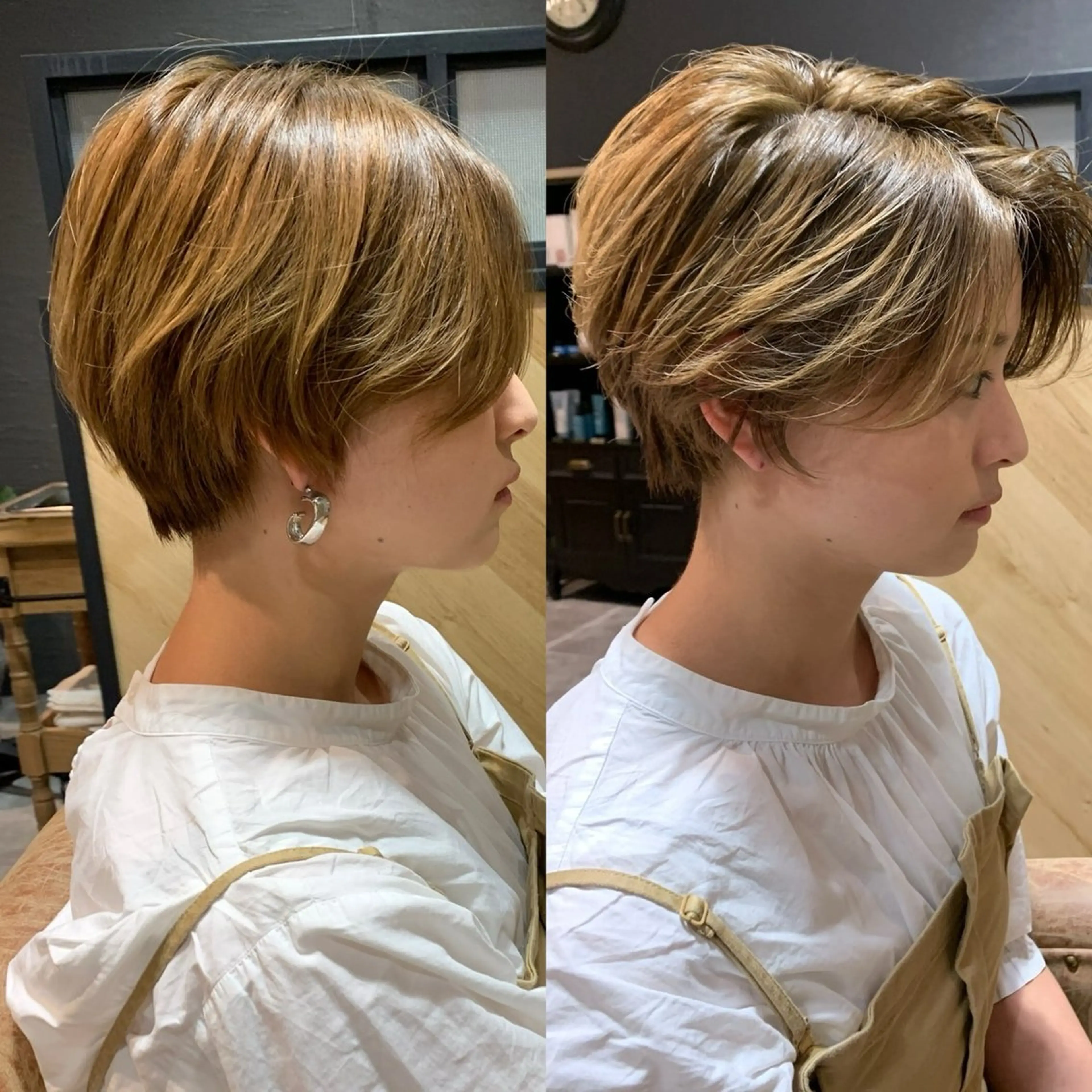 ショート 顔周りカット 似合わせカット ショートヘア 小顔カット Number博多所属・宮里 蓮生のヘアスタイル