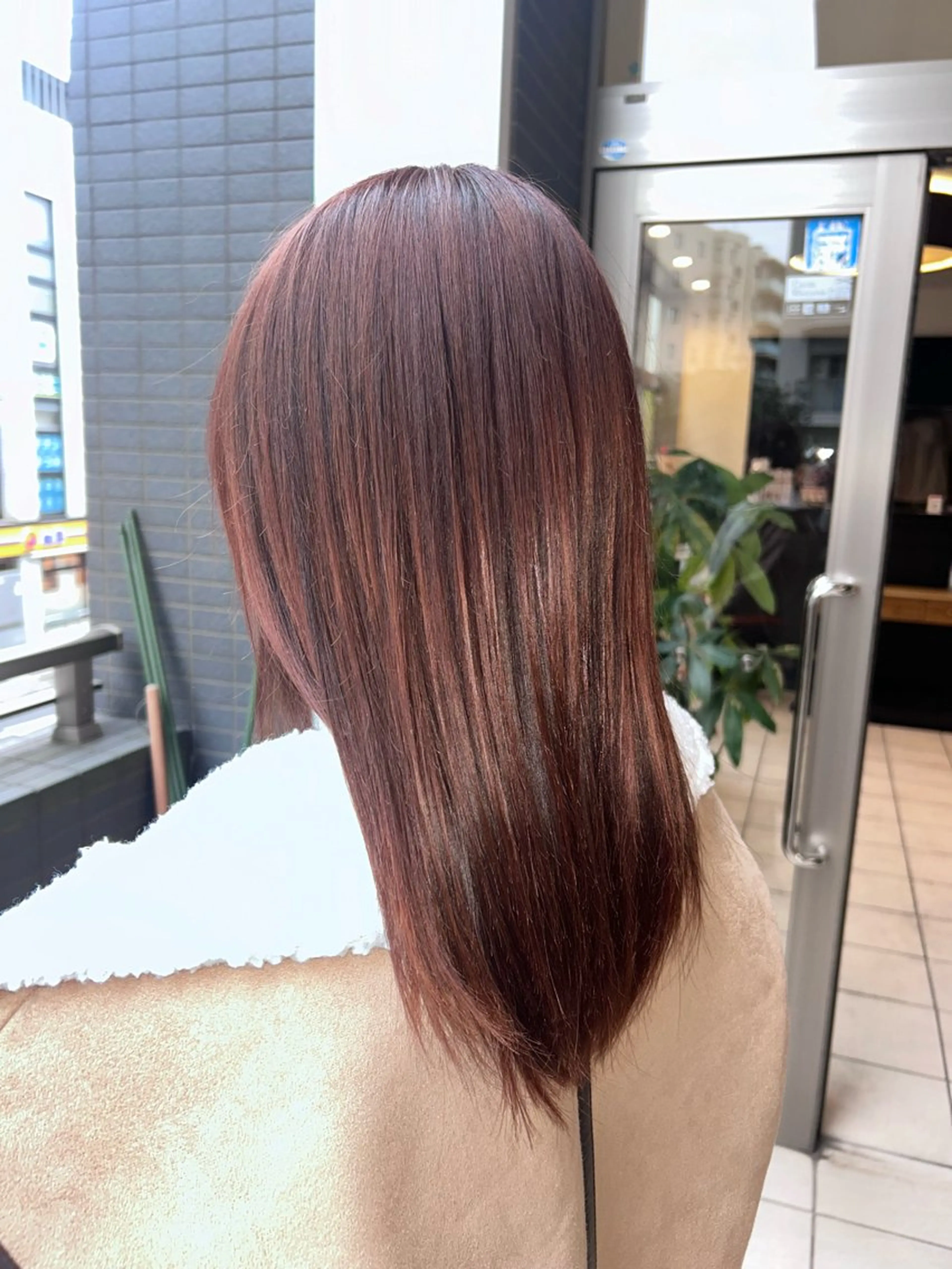 セミロング カラー ブラウンカラー ピンクカラー ピンクブラウン ヘアカラー 若林 綾乃のヘアスタイル