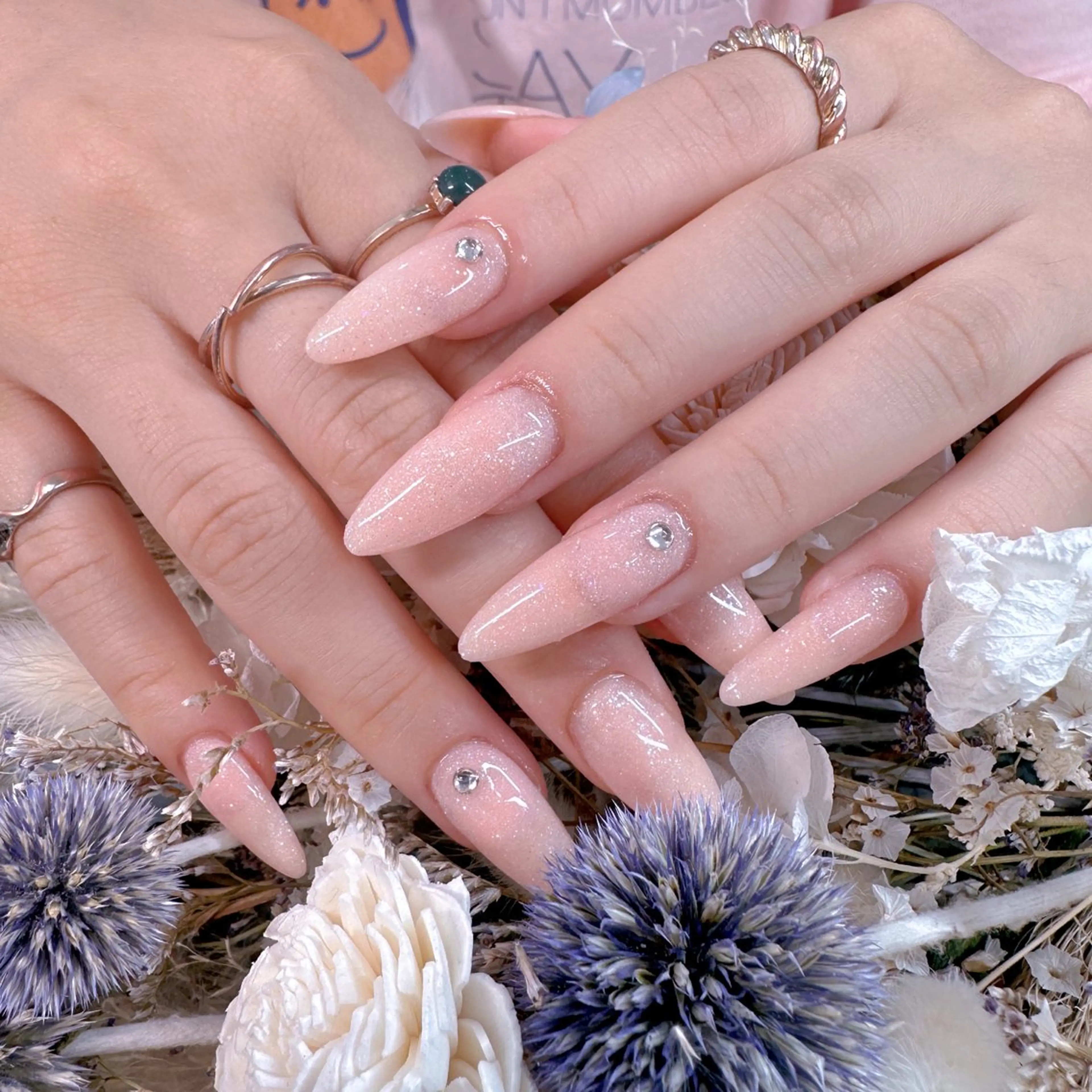 ネイル ラメ(グリッター) ワンカラーネイル スカルプネイル Le'a シズカのネイルデザイン